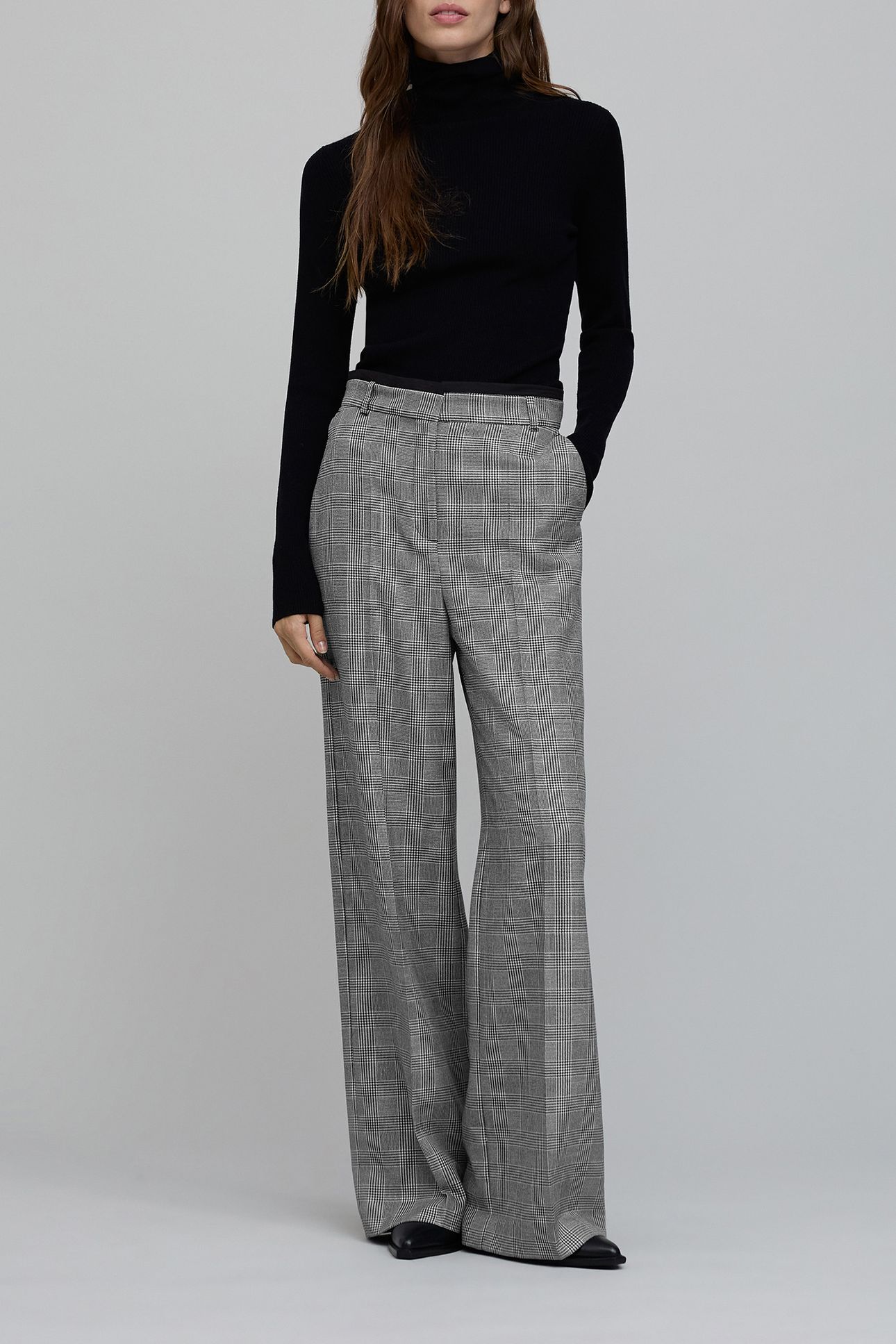 BLACK PRINCE OF WALES LUREX SUIT PANTS 3