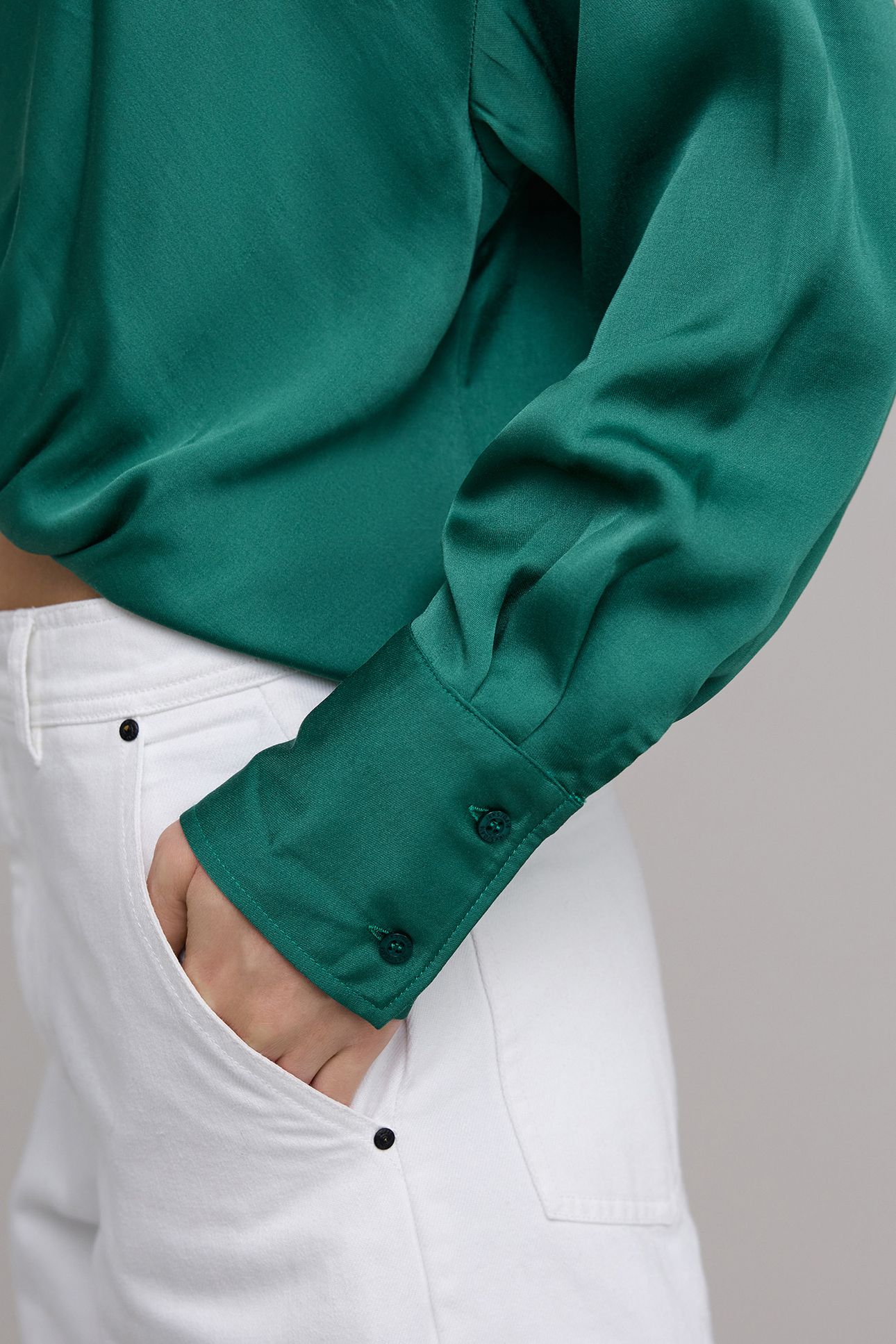 EMERALD DRAPED SHIRT 5