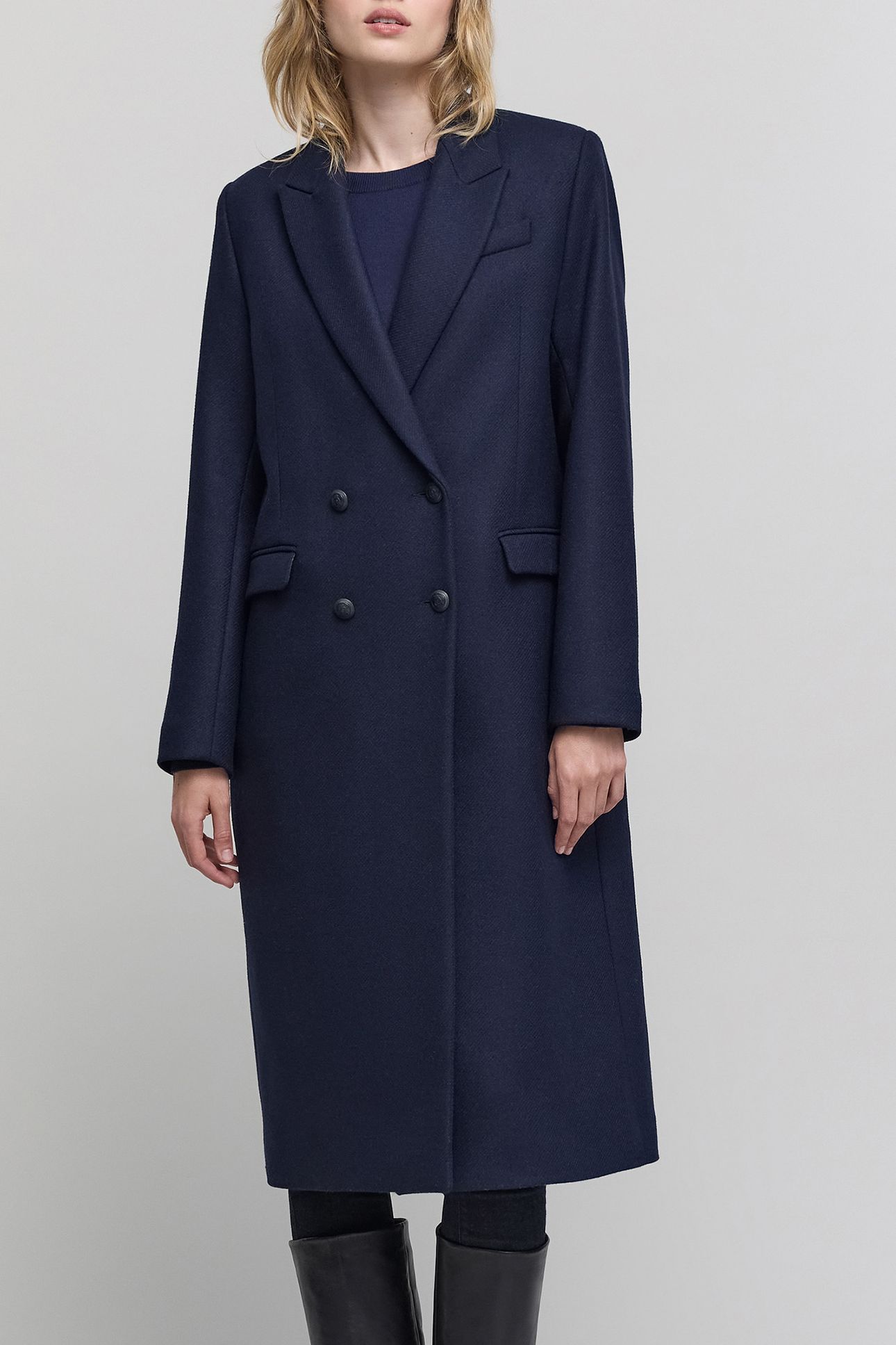 LONG NAVY PEA COAT 1