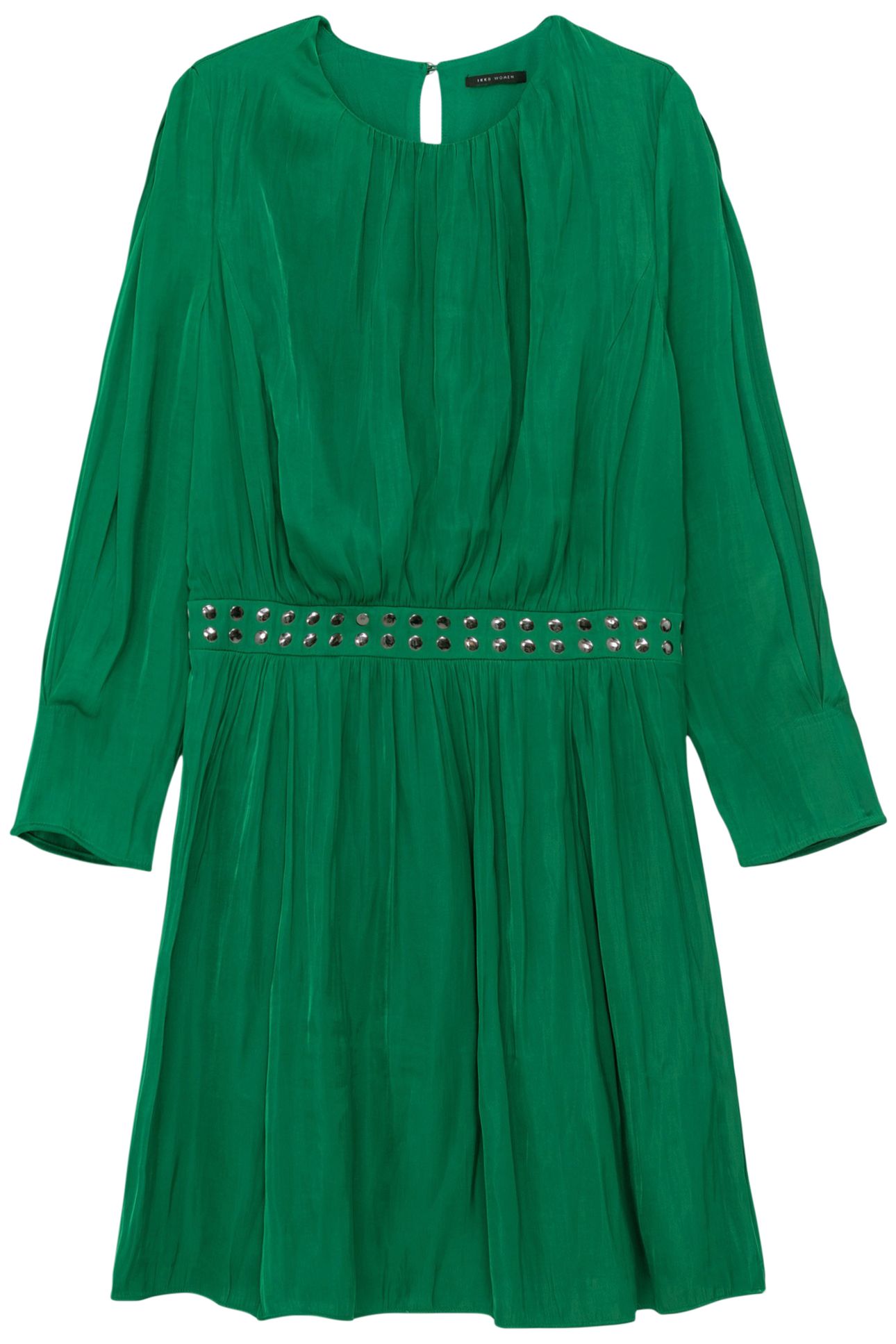 GREEN PRE-WRINKLED STUDDED DRESS 4