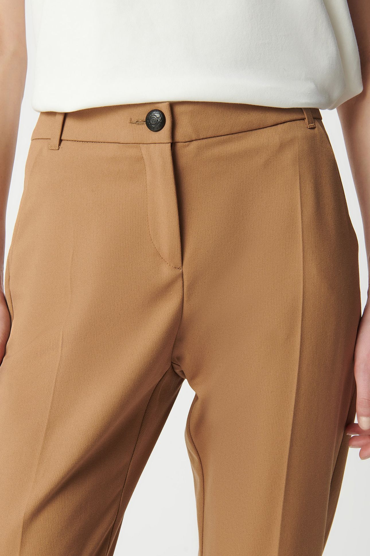 METALLIC-COATED CAMEL STRAIGHT-LEG PANTS 5