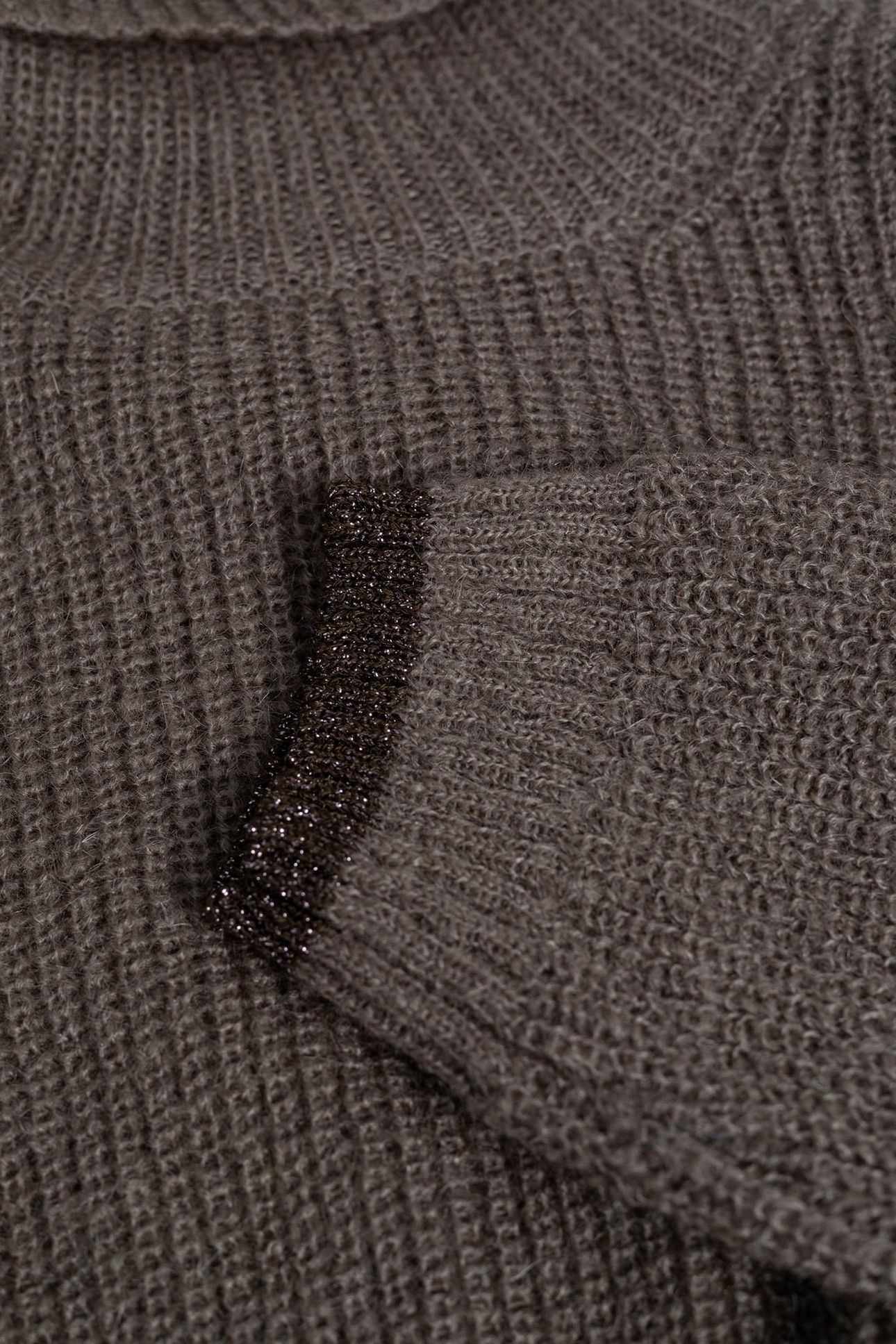 KHAKI RIB KNIT TURTLENECK SWEATER DRESS 2