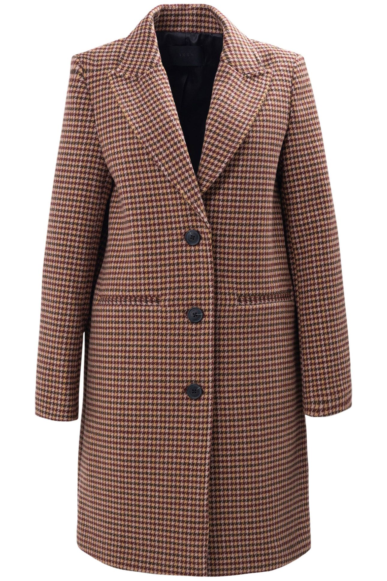 RED LONG COAT WITH HOUNDSTOOTH PATTERN 4