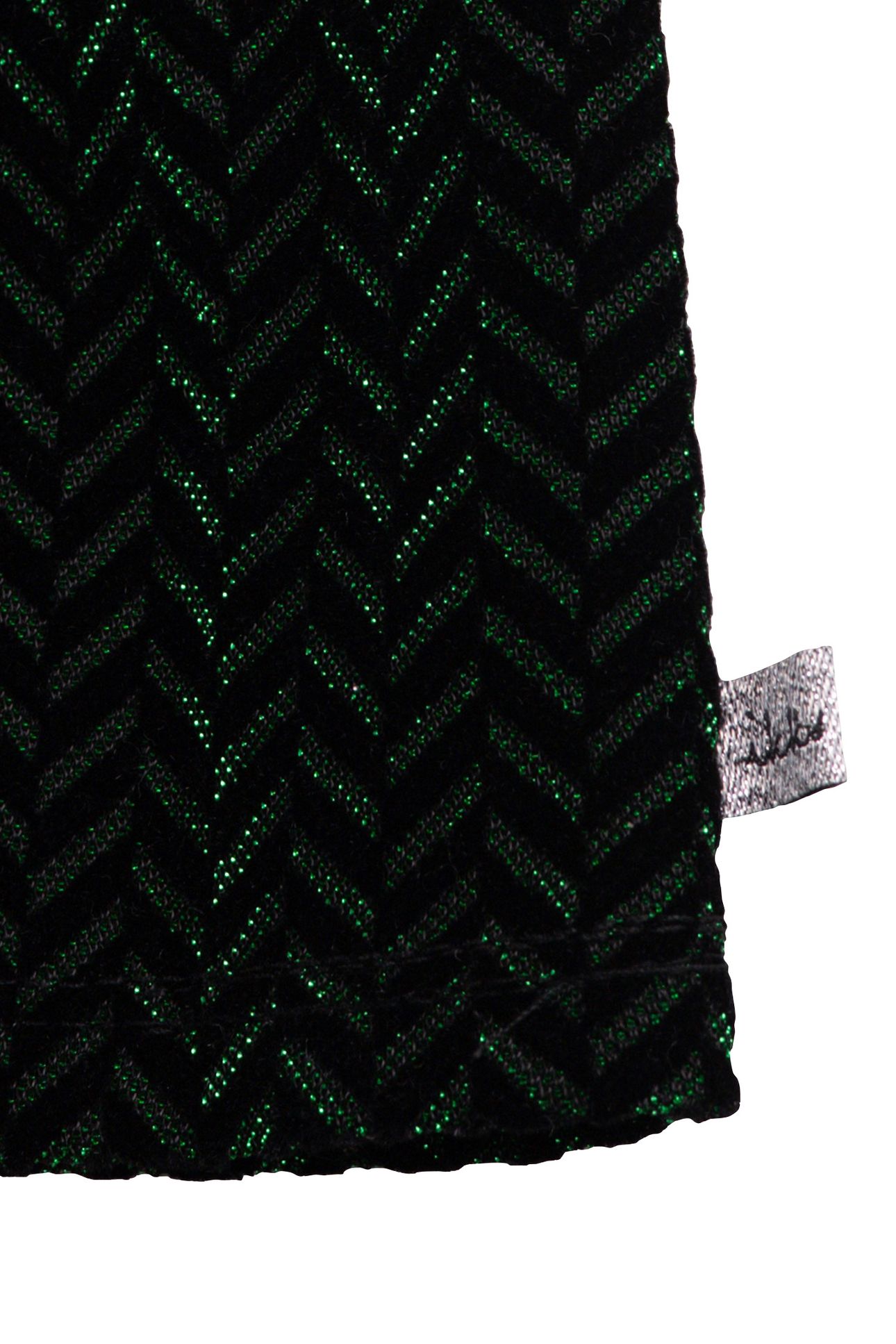 GIRL'S BLACK VELVET HERRINGBONE PATTERN LUREX DRESS 4