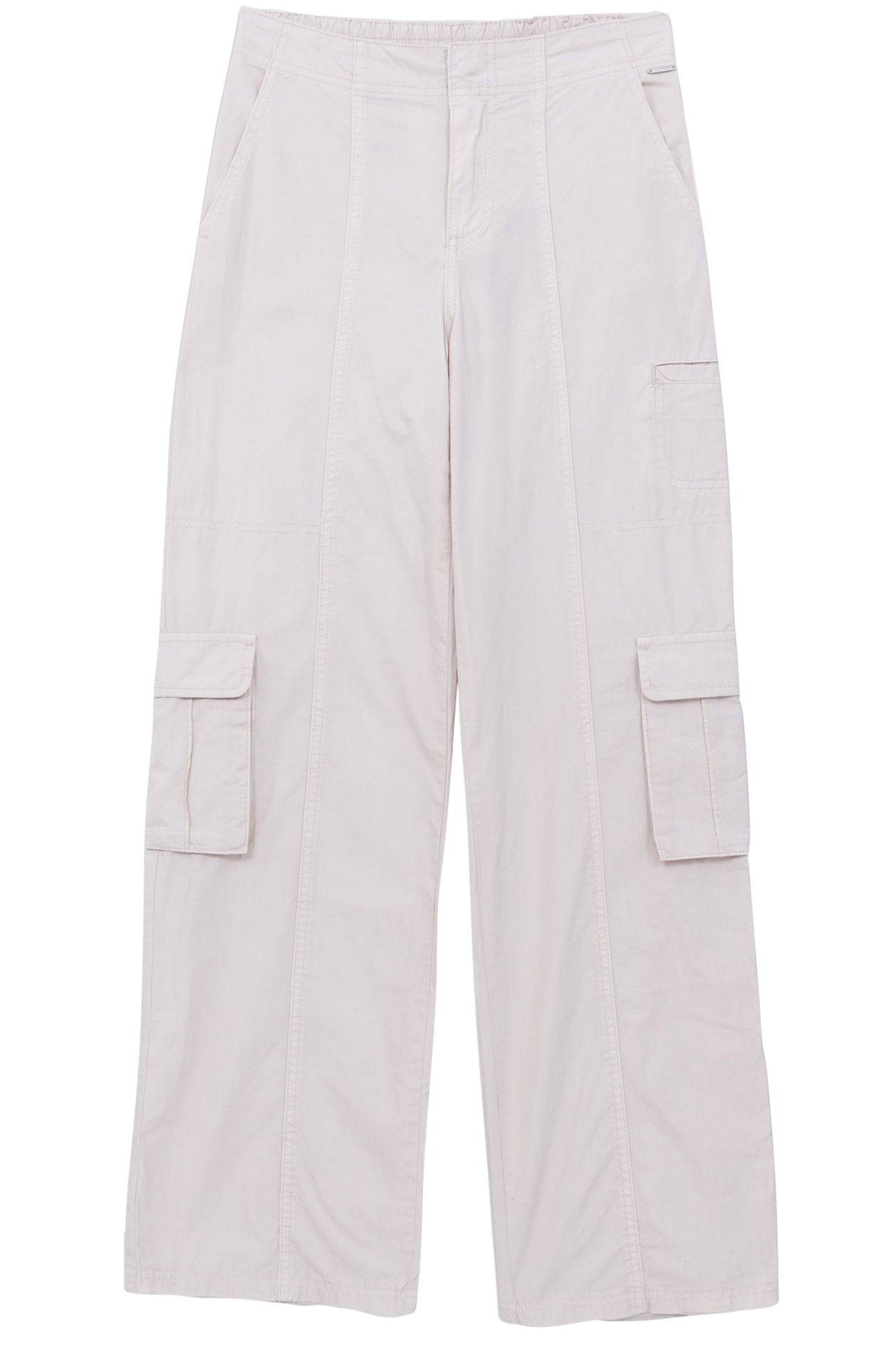 GIRL'S BATTLE UPCYCLED BEIGE PARACHUTE PANTS 1