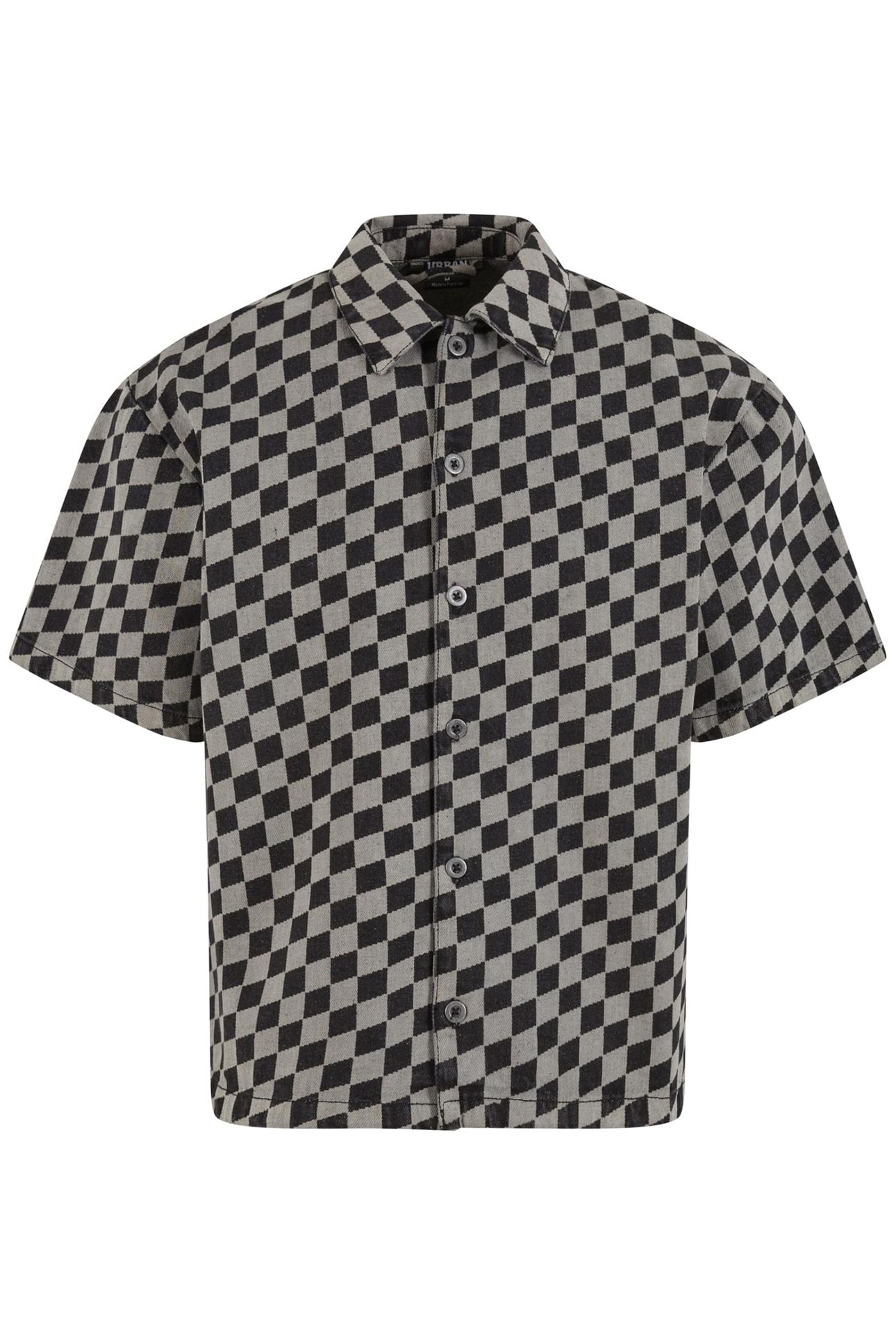 LASER CHECK PRINTED BOXY SHIRT BLACKLASERCHECK 1