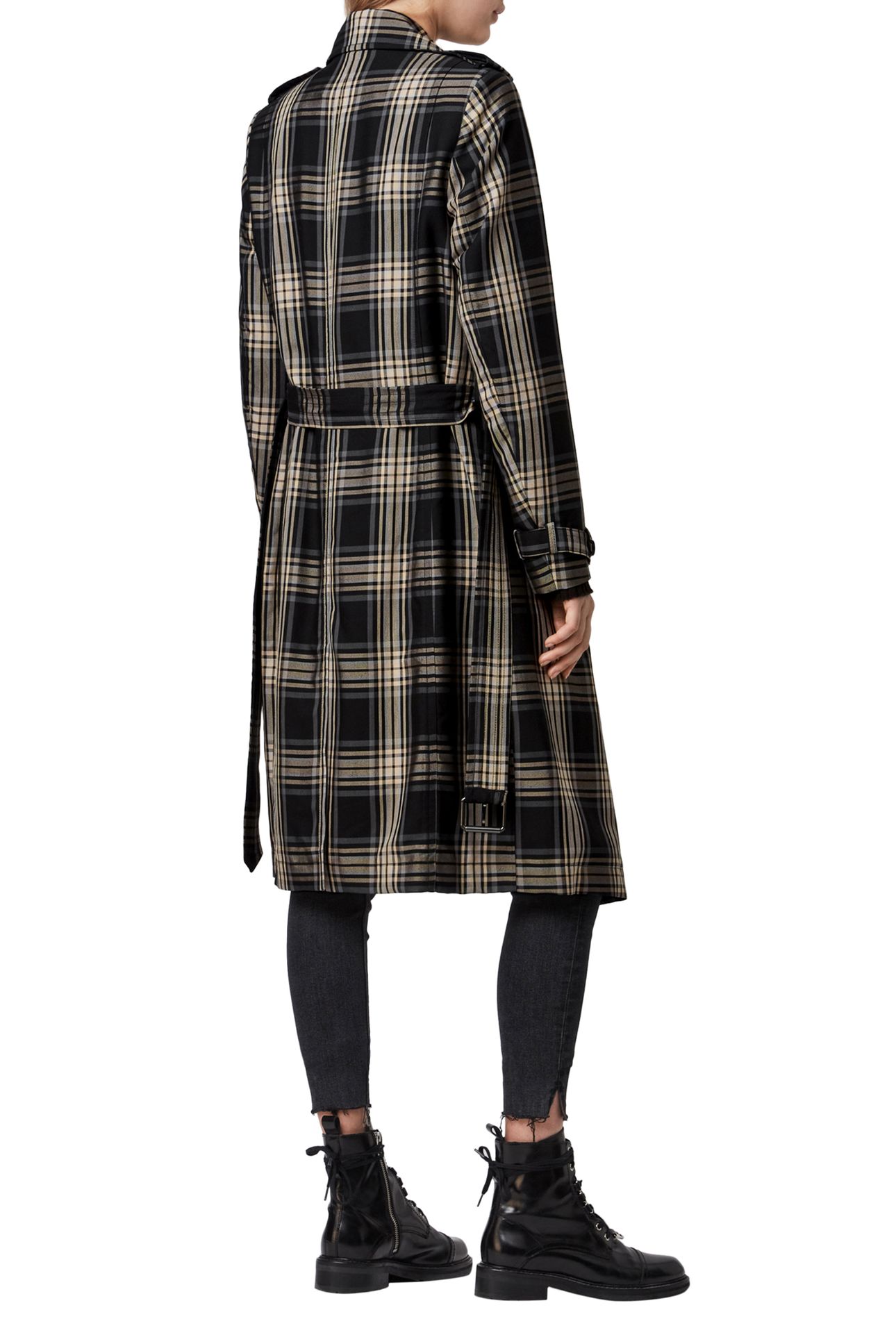 CHIARA CHECK TRENCH BLACK/CHALK WHITE 2