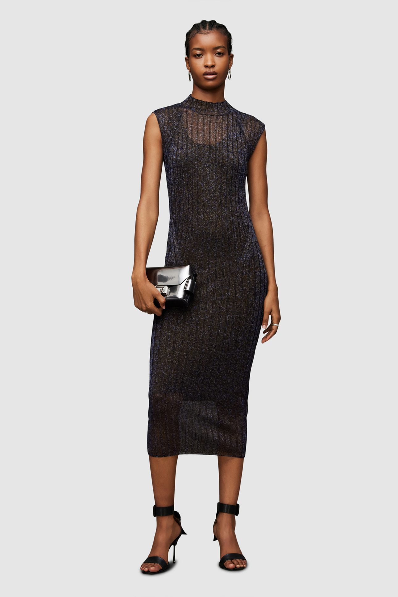 PATRICE DRESS BLACK/ROYAL BLUE 1