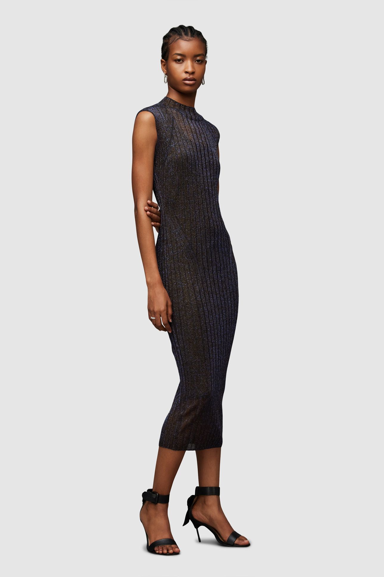 PATRICE DRESS BLACK/ROYAL BLUE 4