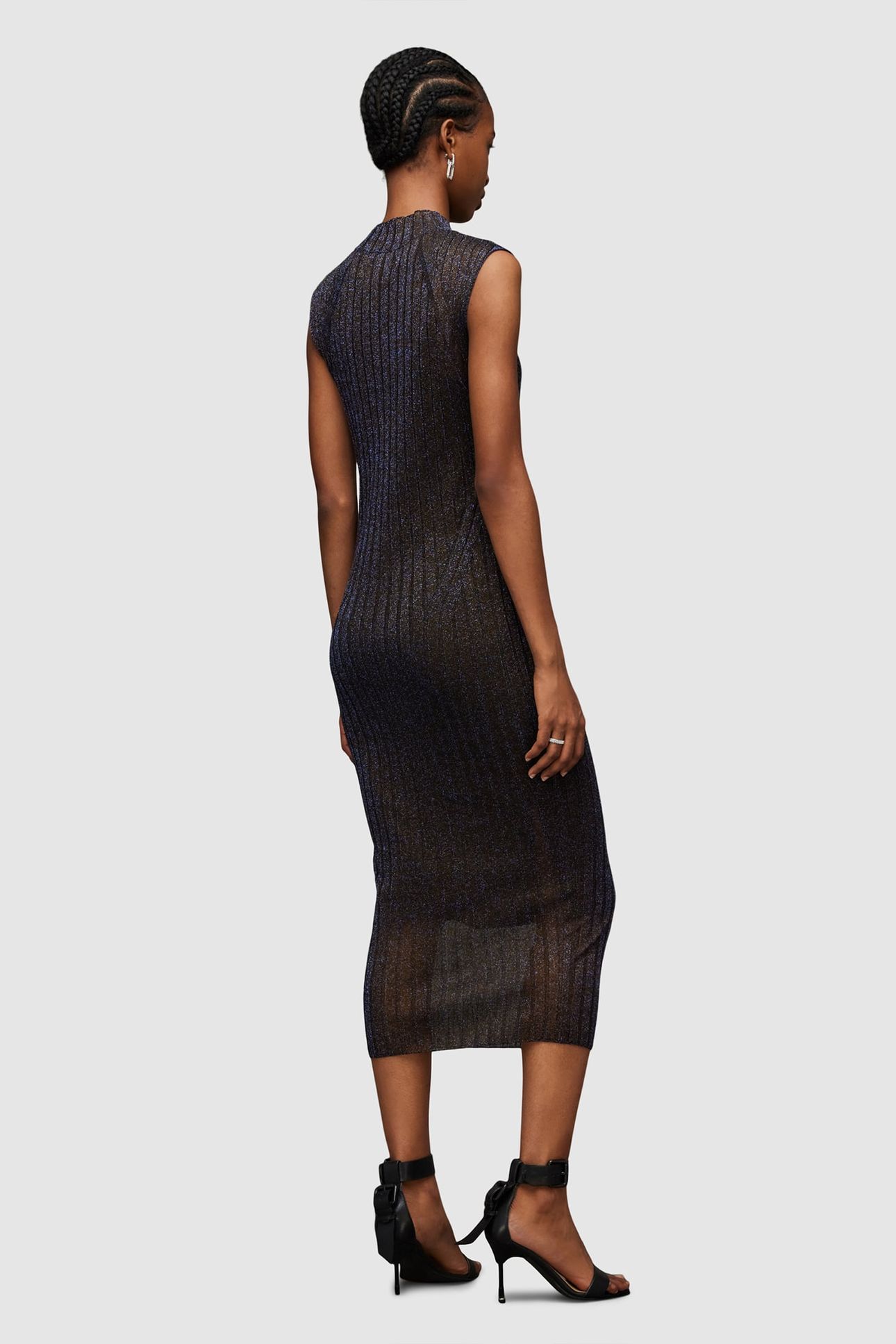 PATRICE DRESS BLACK/ROYAL BLUE 2
