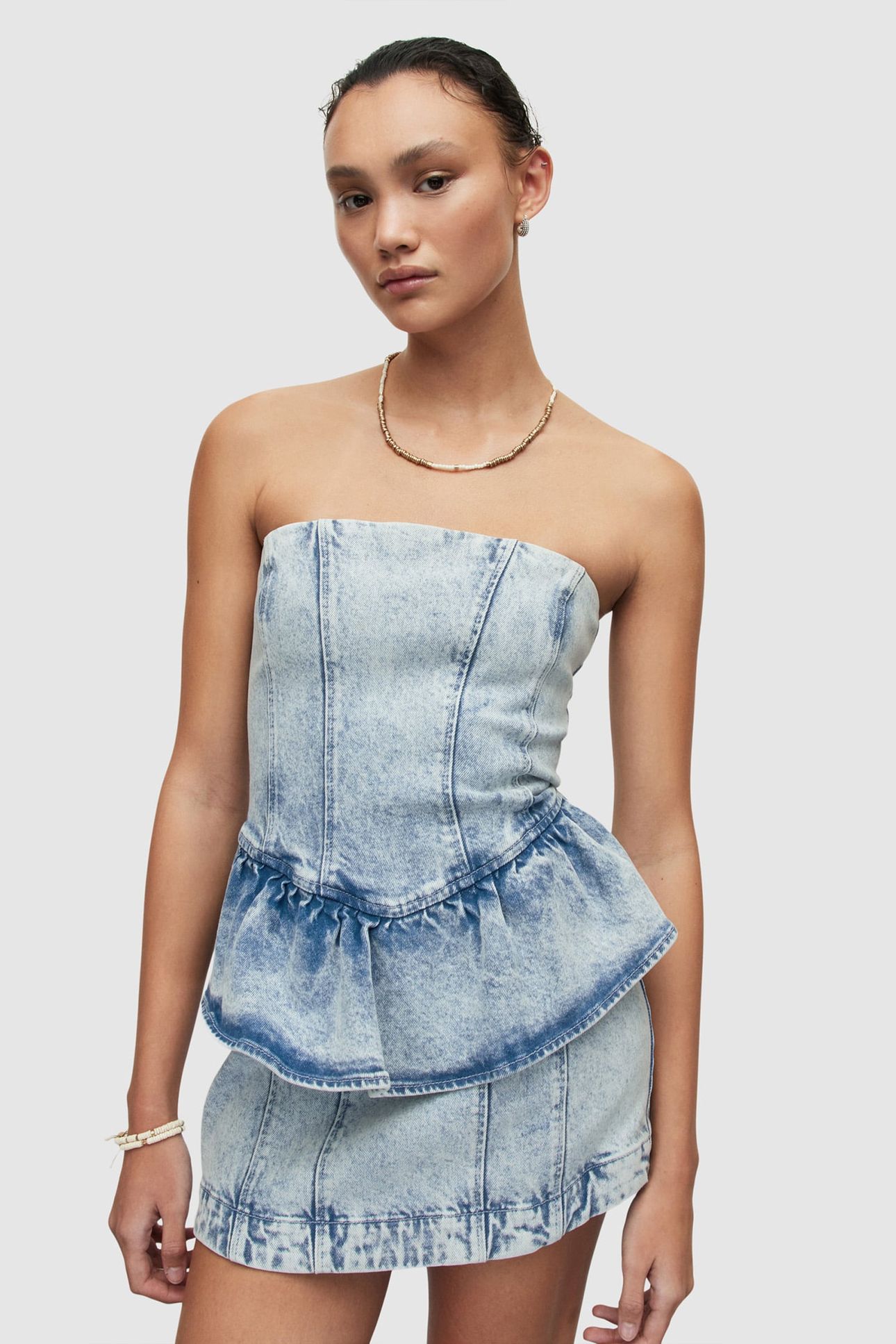ANDY DENIM DRESS SNOW WASH INDIGO 1