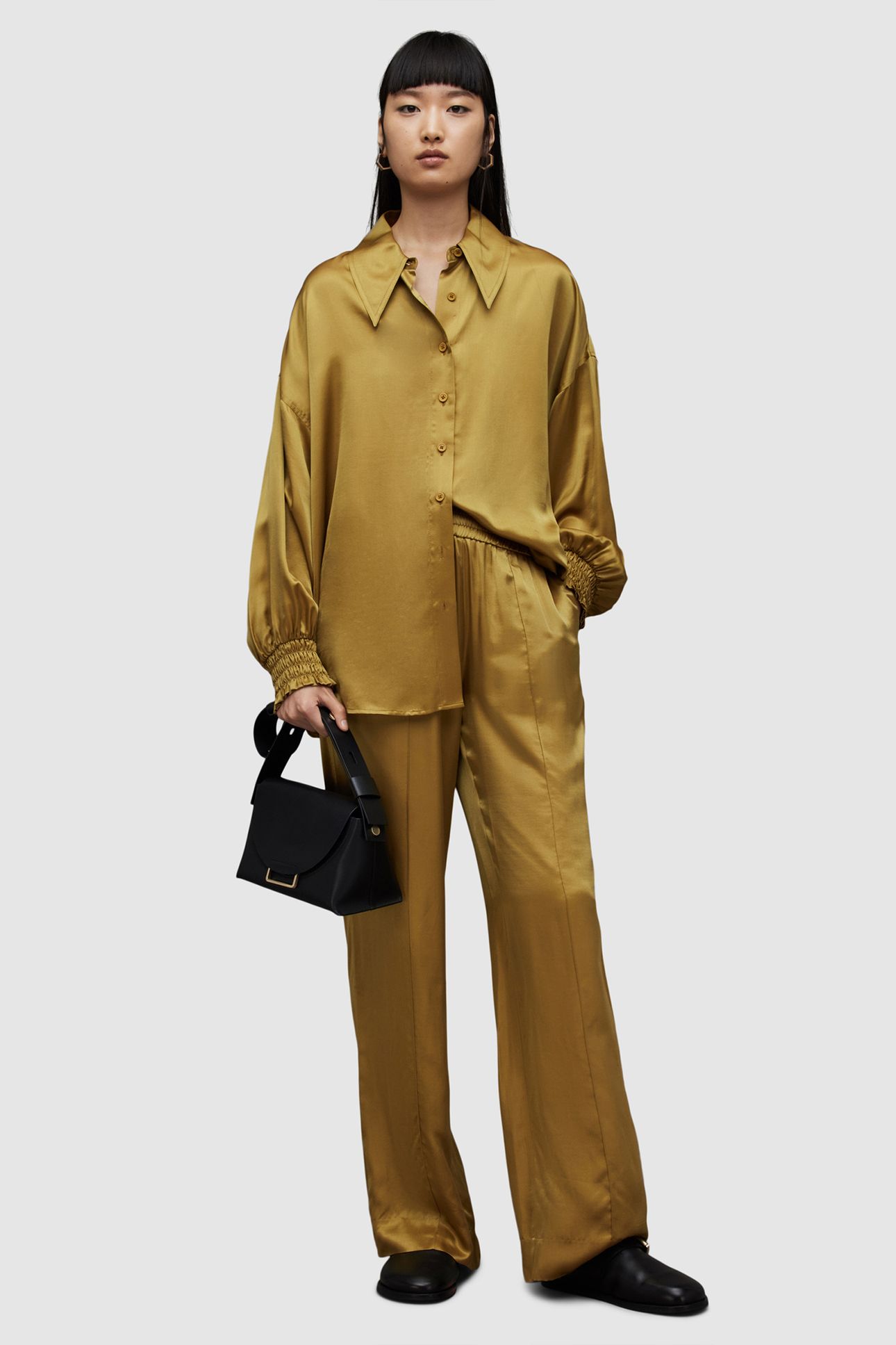 CHARLI TROUSERS ECRU OLIVE GREEN 2