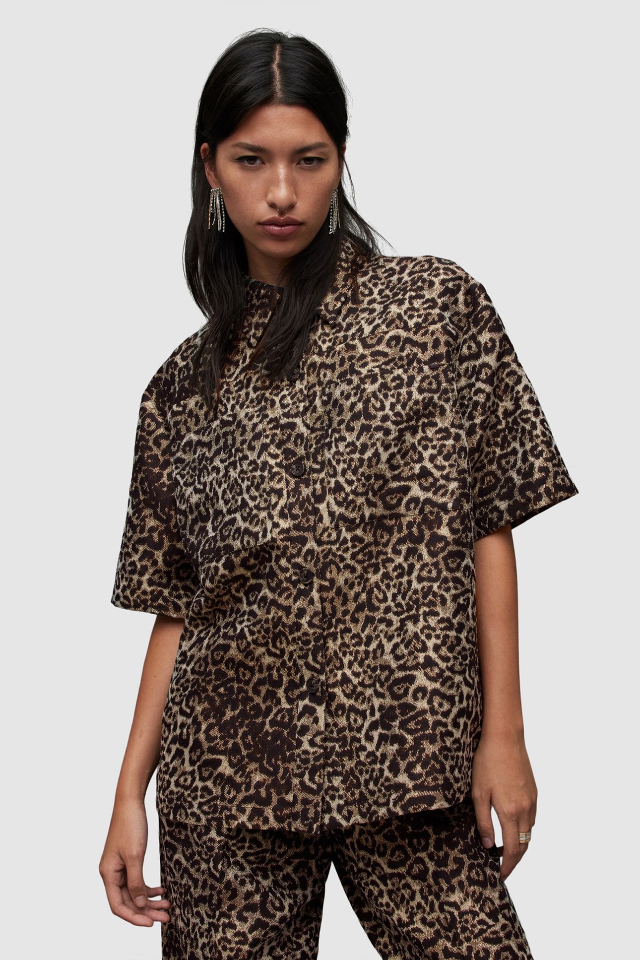 JEMI LEPPO SHIRT LEOPARD GOLD 1
