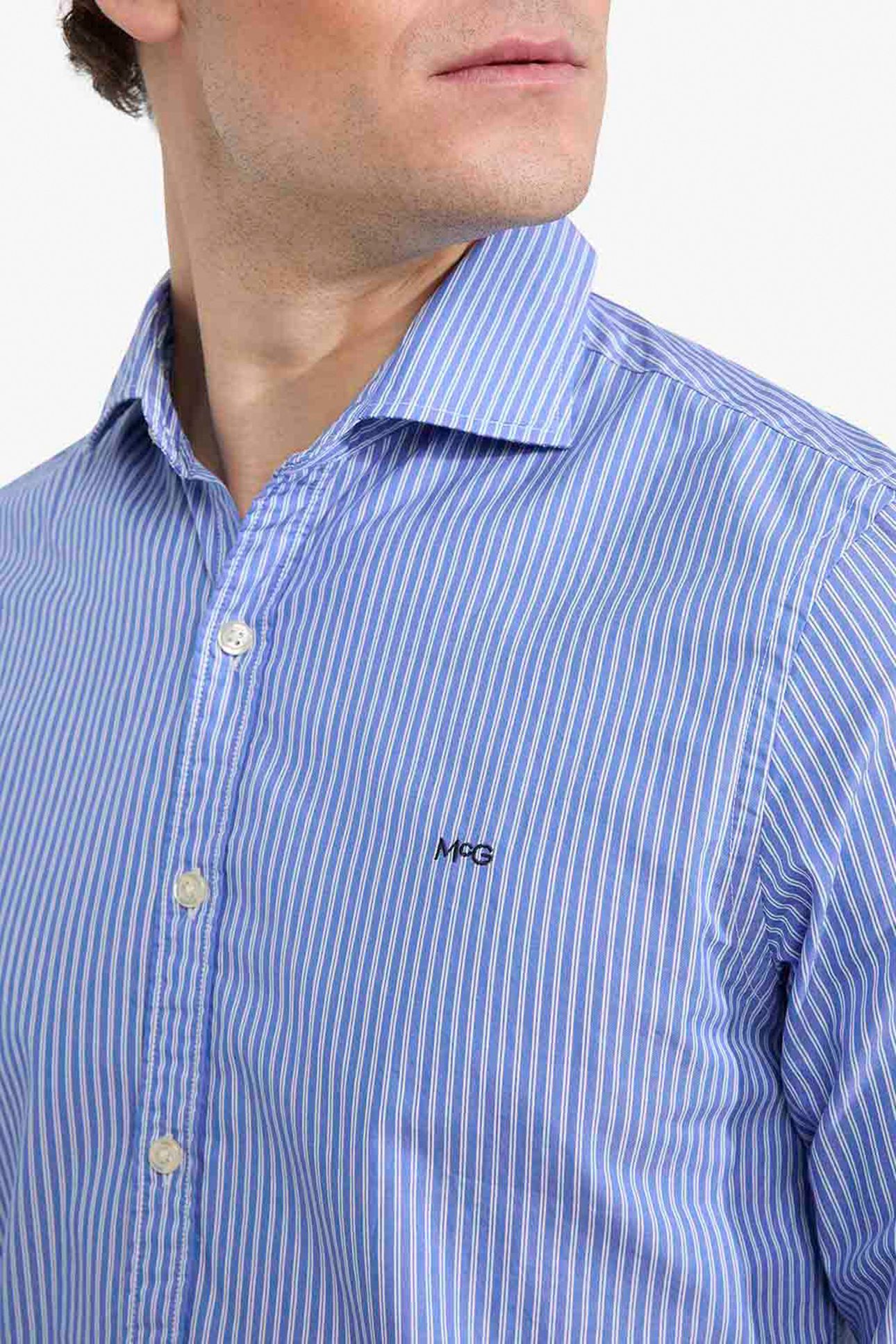 STRIPE SHIRT MEDIUM BLUE 7