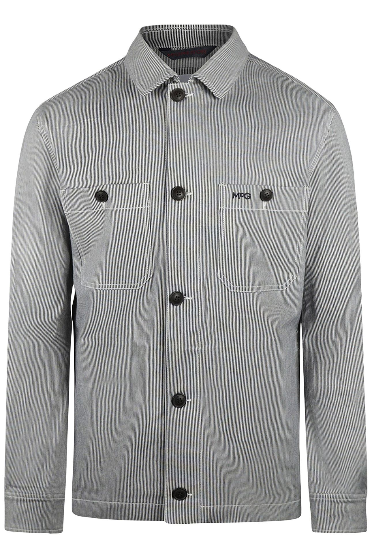 COTTON STRIPED SHIRT JACKET NAVY 4