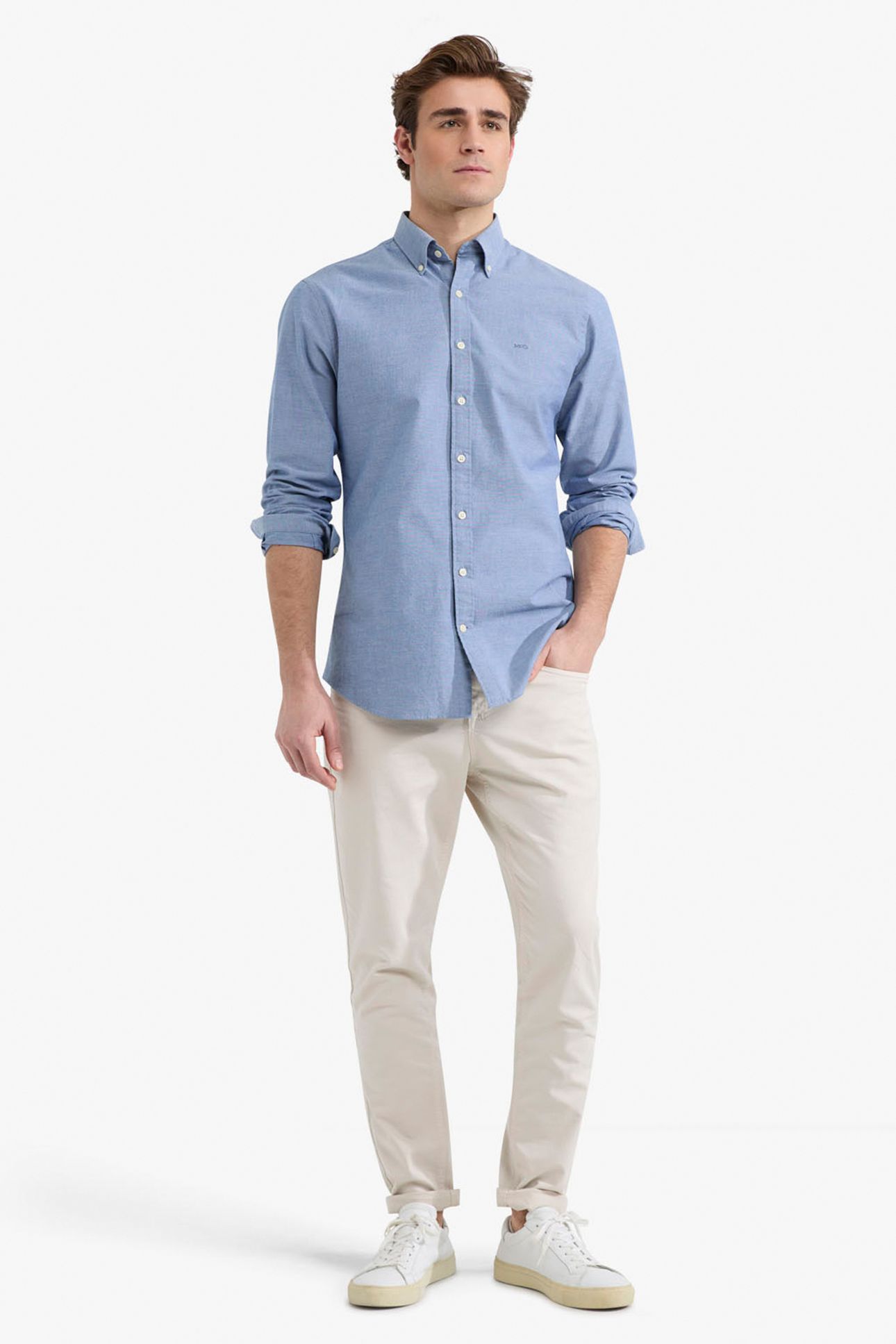 STRETCH OXFORD SHIRT NAVY 2