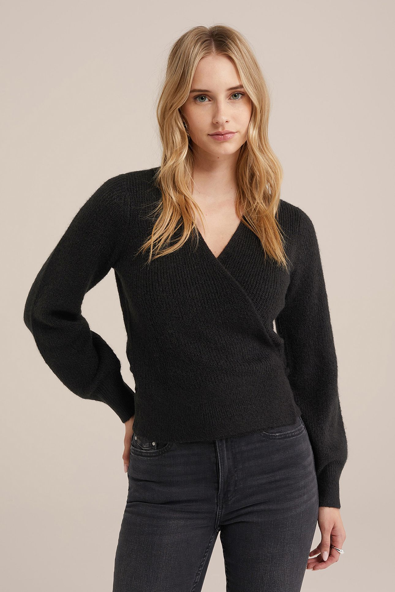 WRAP CARDIGAN BLACK 1