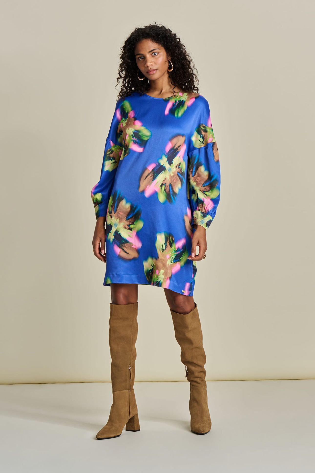 DRESS - SATIN BUTTERFLY BLUE 1