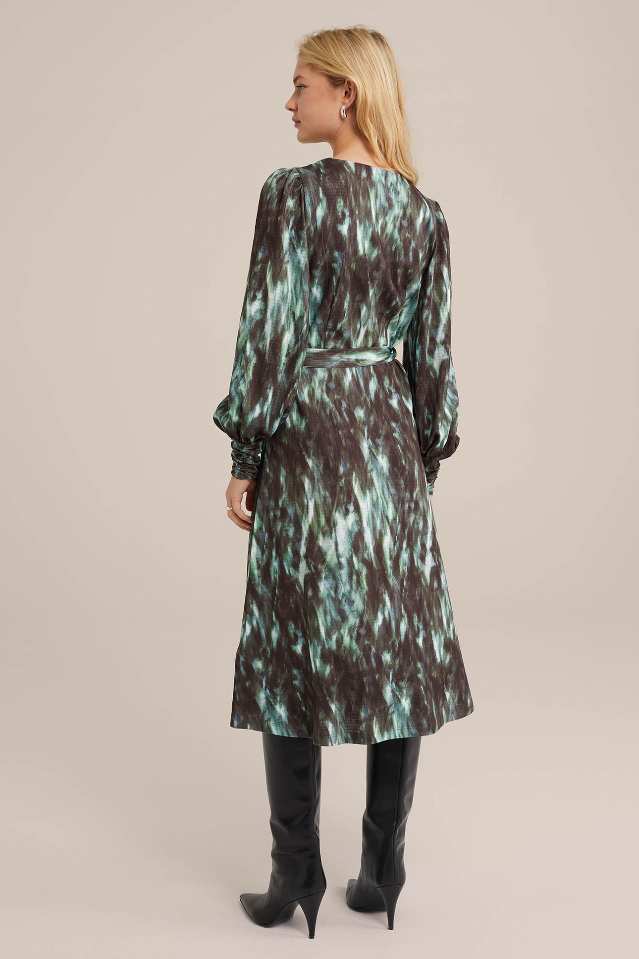 DRESS MID LENGTH MOSS GREEN 2