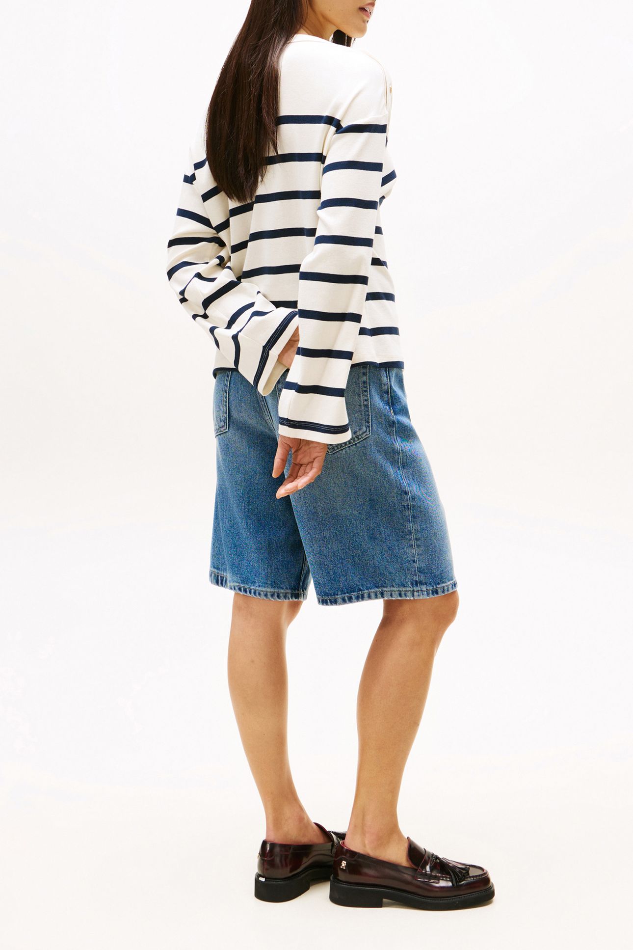 LWK GOLD BUTTON BOAT REGULAR FIT STRIPED TOP, NAVY BLUE 3