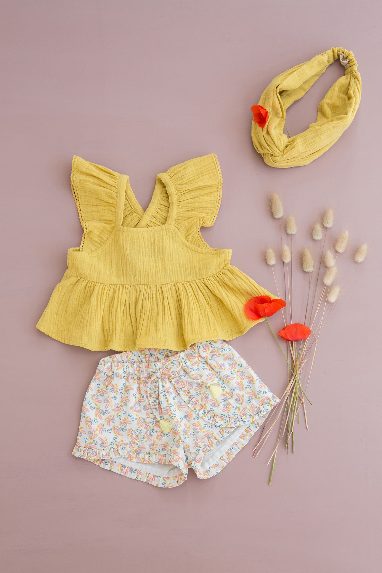 SHORTS ASHA CREAM PETALS 3