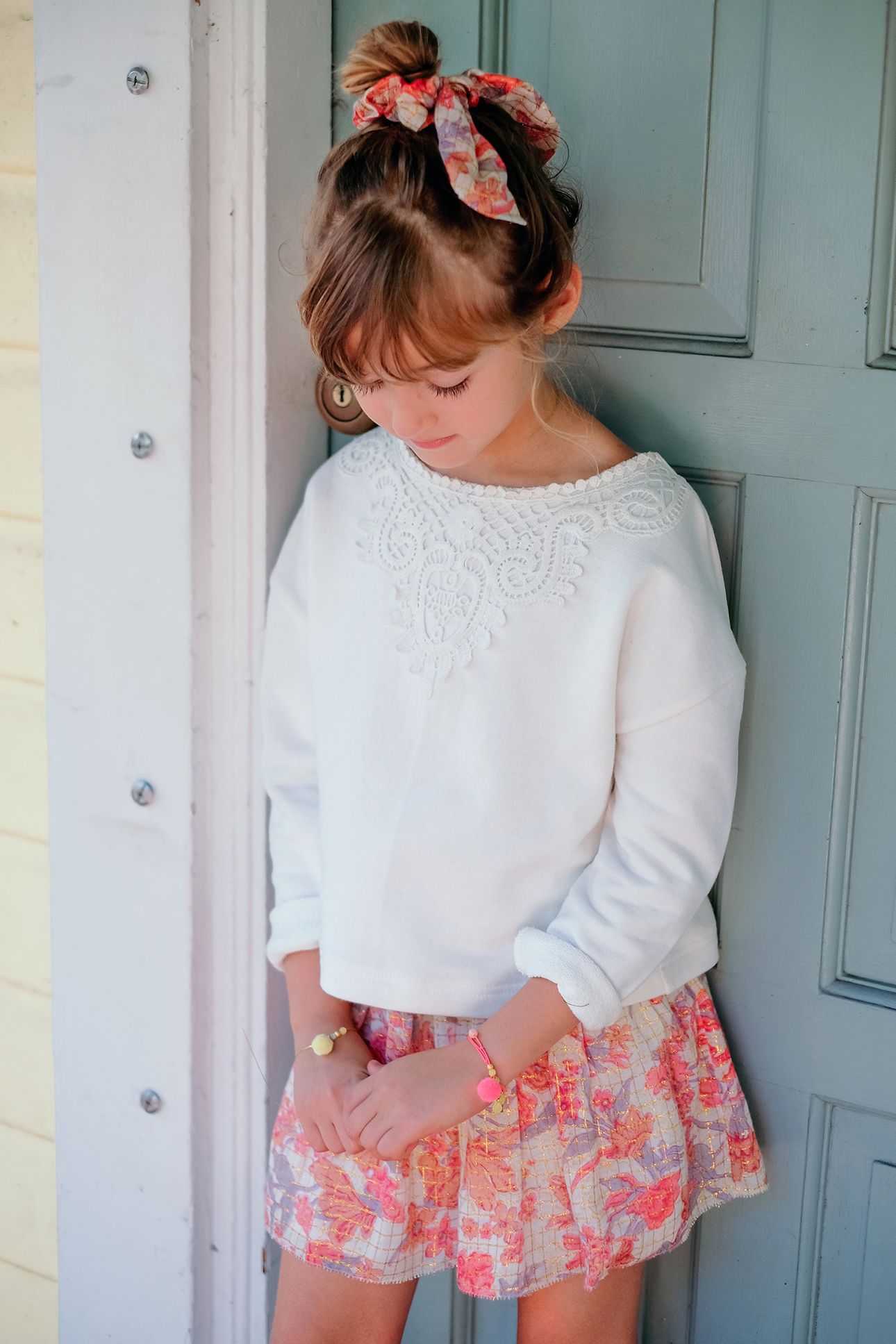 SKIRT SALINA PINK FLOWERS 1