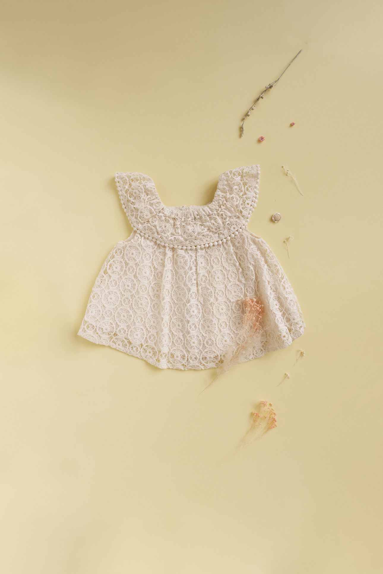 DRESS JONUTA CREAM SPARKLE LACE 9