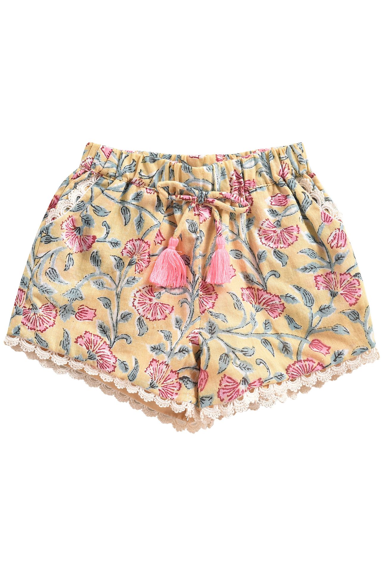 SHORTS VALLALOID LEMON FLOWERS 2