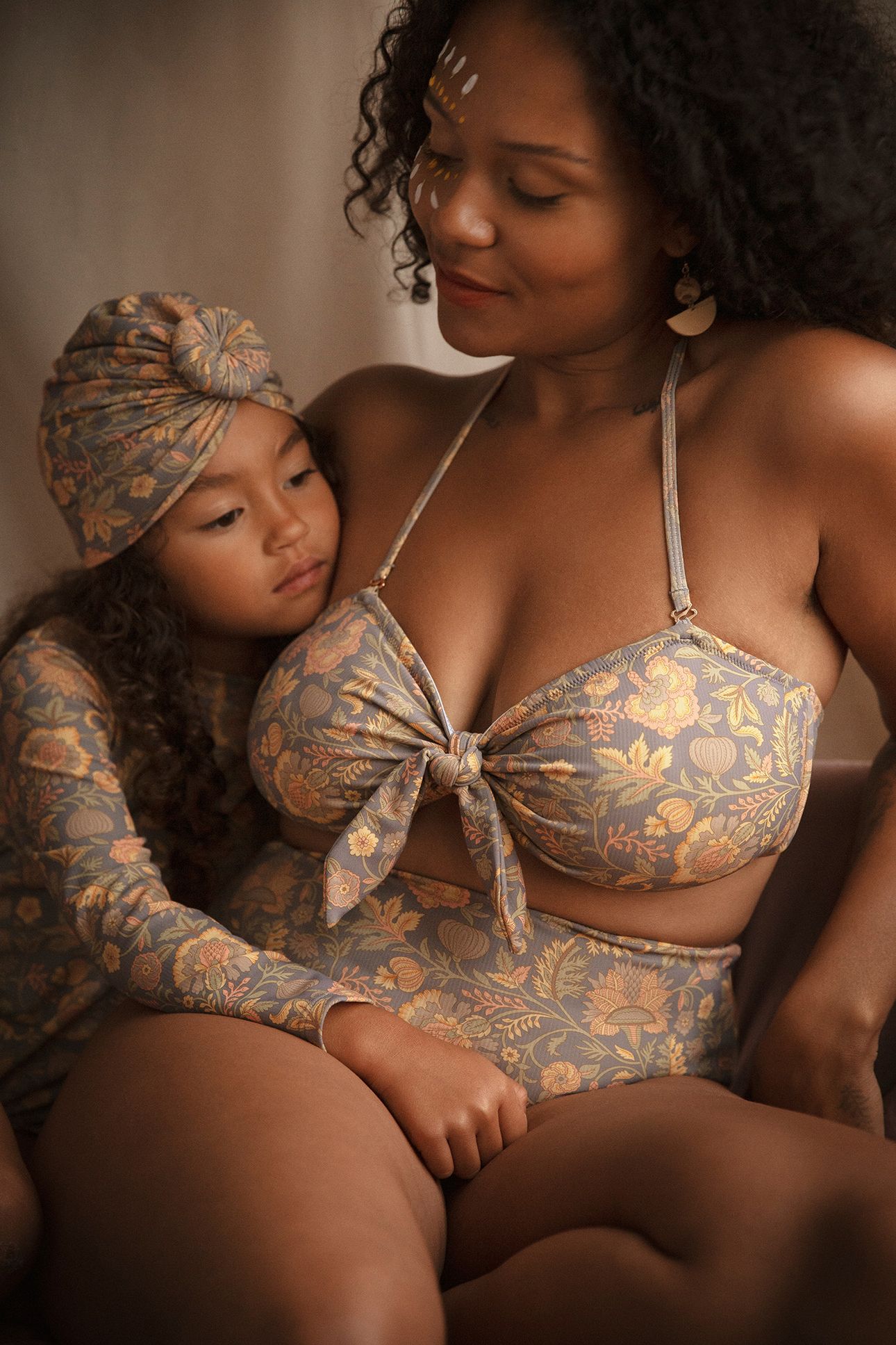 BIKINI TOP WALNUT CALIFORNIA FLOWERS 7