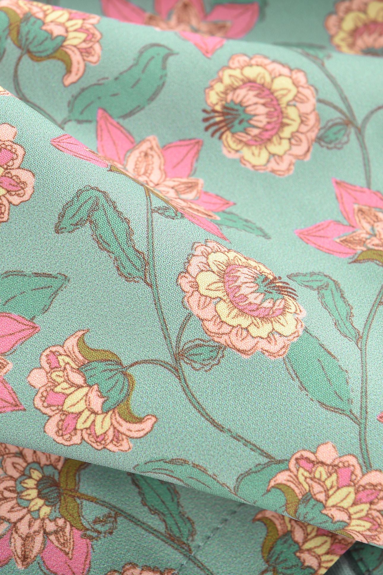 RAINCOAT MANOUKIA TURQUOISE FLOWERS 10
