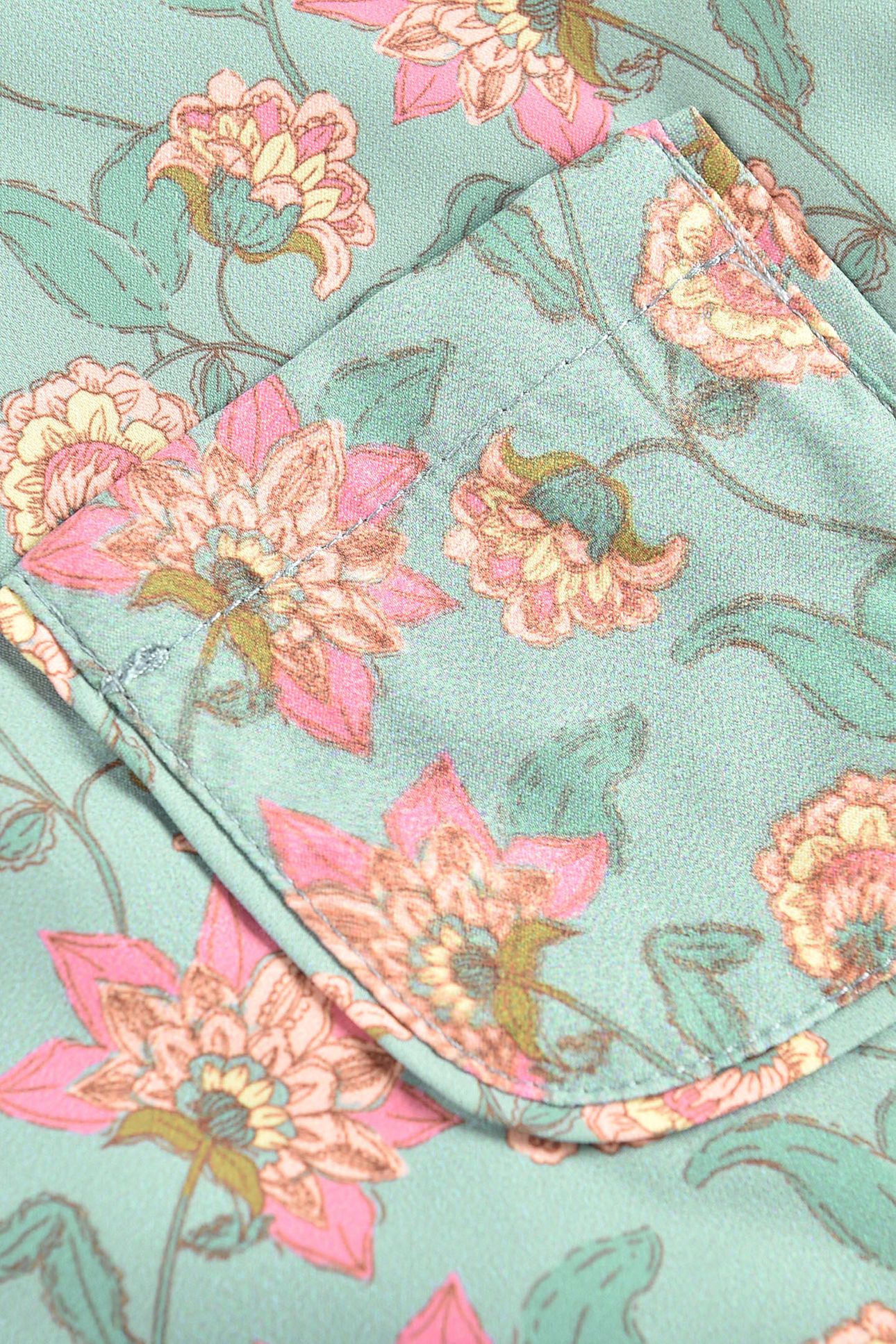RAINCOAT MANOUKIA TURQUOISE FLOWERS 9
