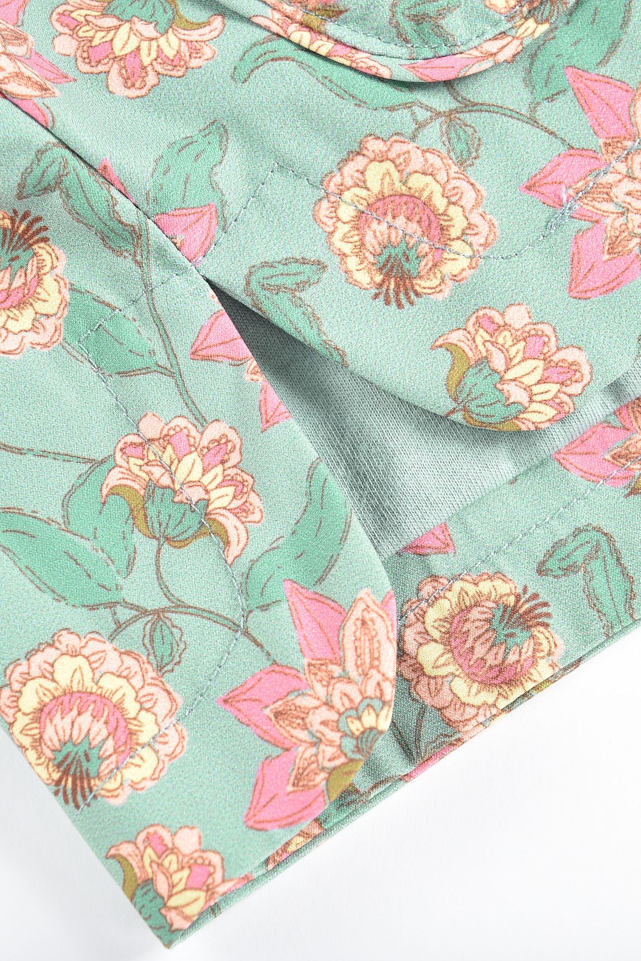 RAINCOAT MANOUKIA TURQUOISE FLOWERS 7