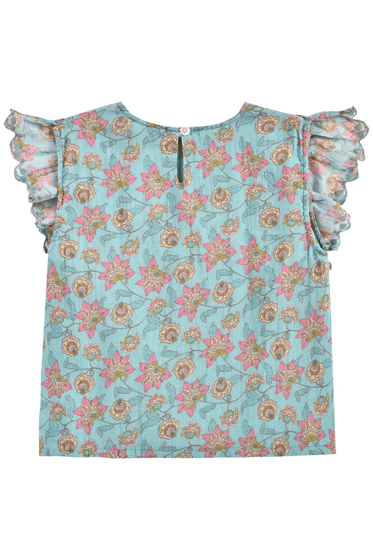 BLOUSE HIJA TURQUOISE FLOWERS 3