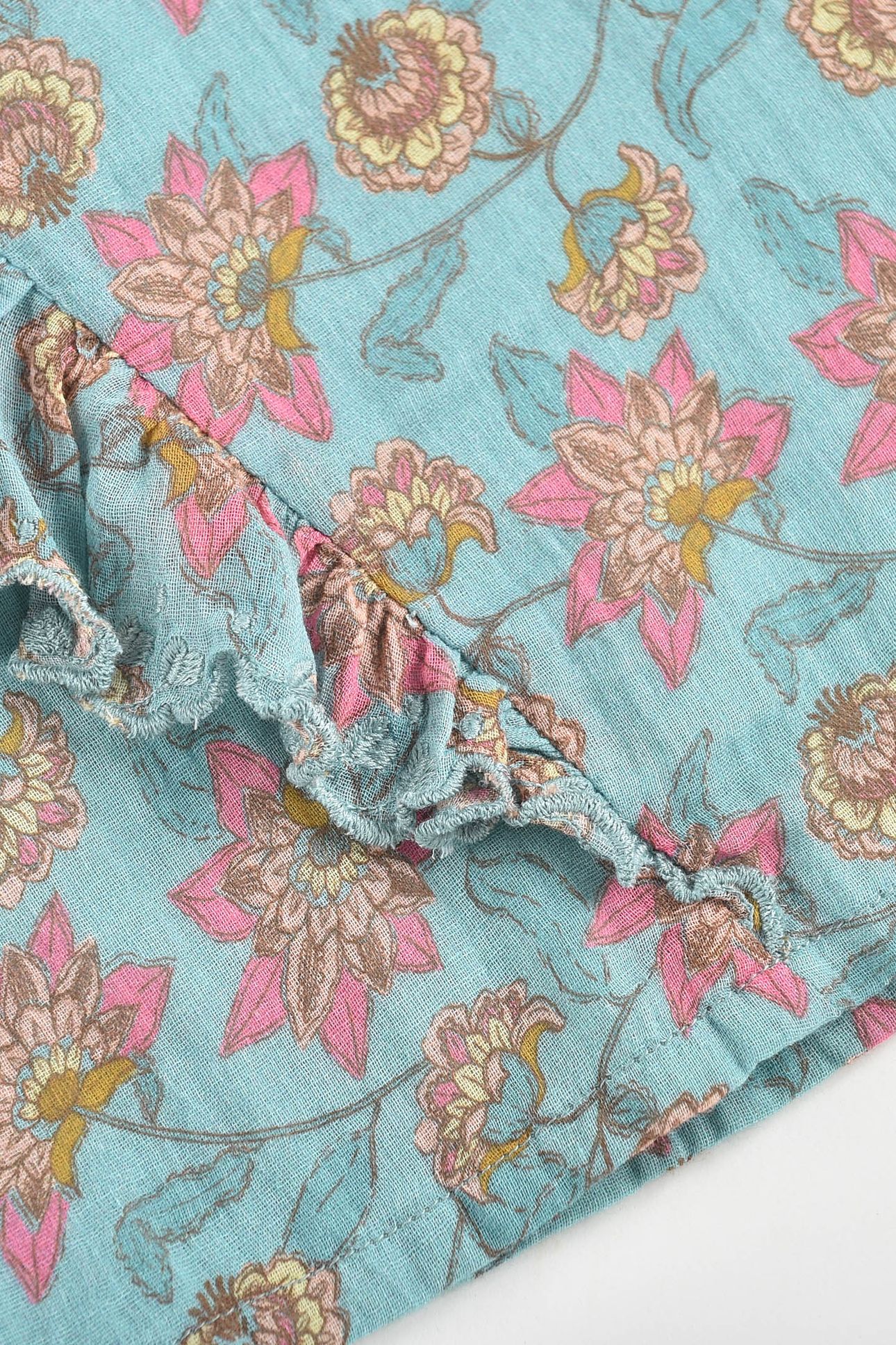 BLOUSE HIJA TURQUOISE FLOWERS 6