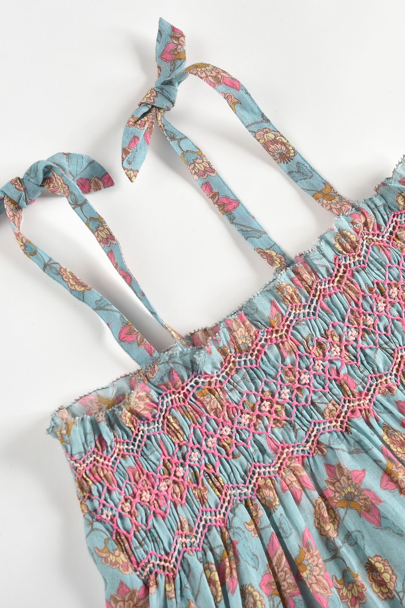 DRESS MARCELINE TURQUOISE FLOWERS 8