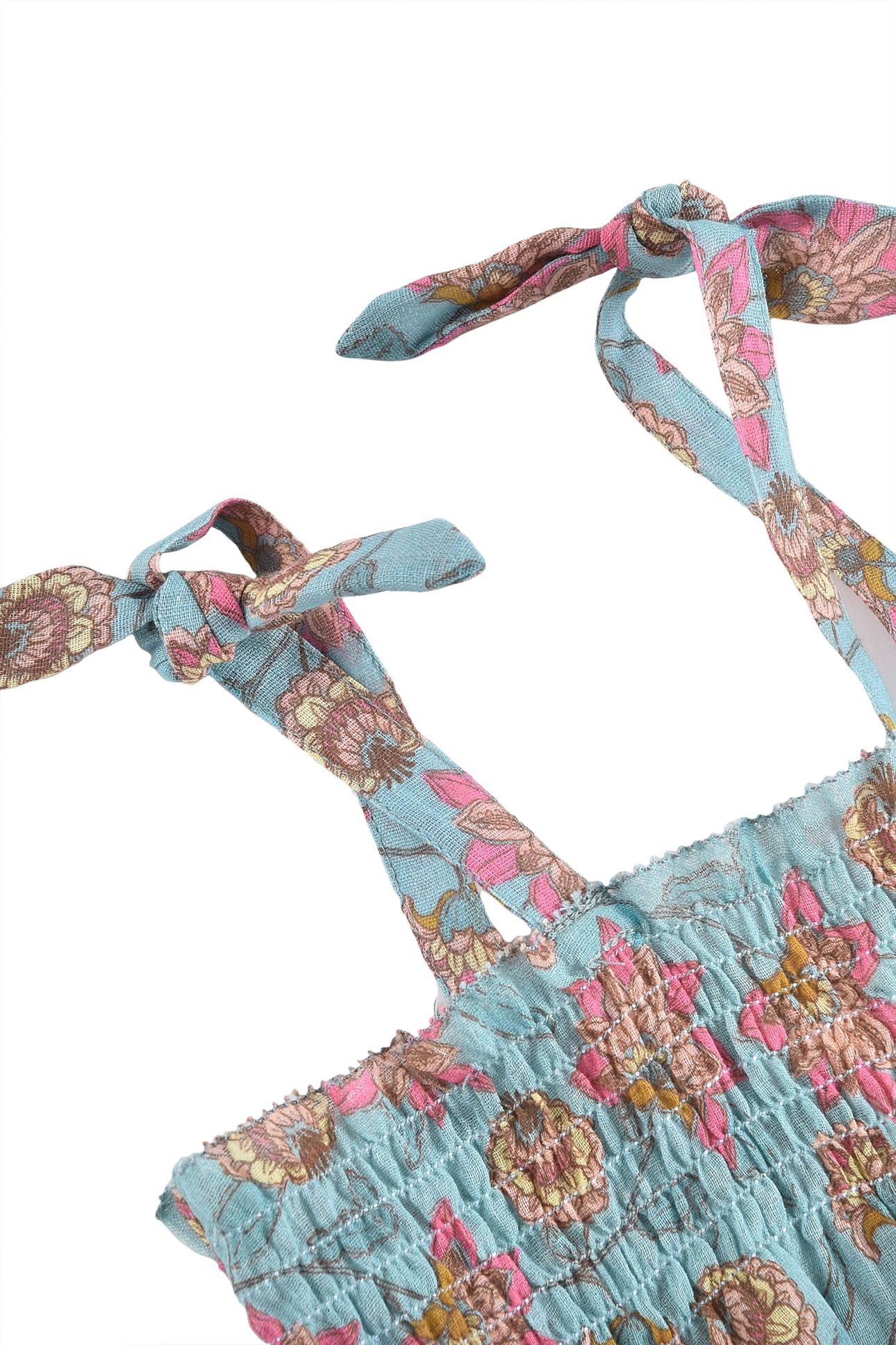 DRESS MARCELINE TURQUOISE FLOWERS 10