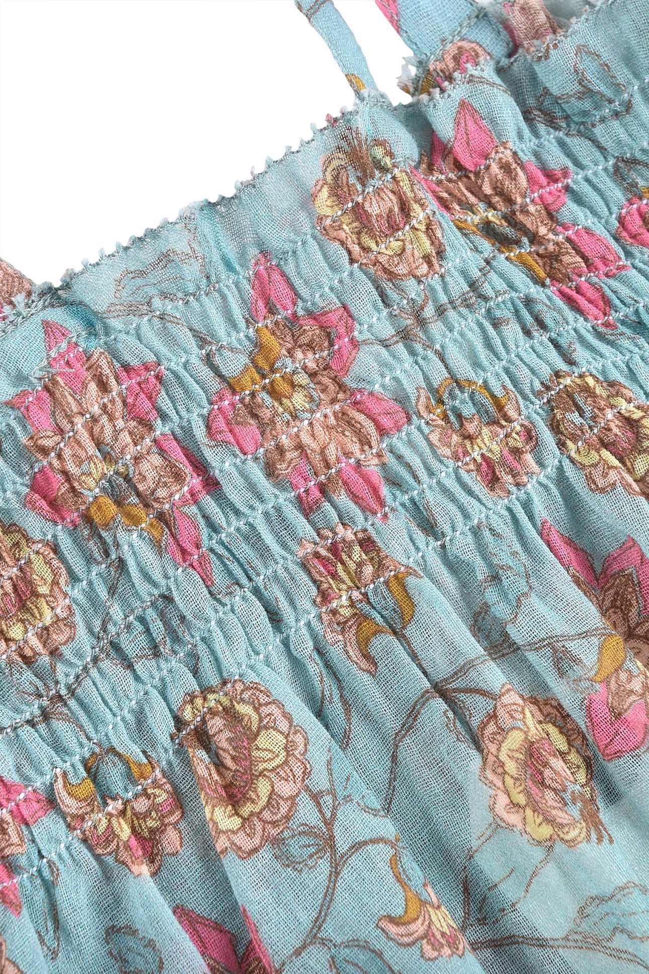 DRESS MARCELINE TURQUOISE FLOWERS 11