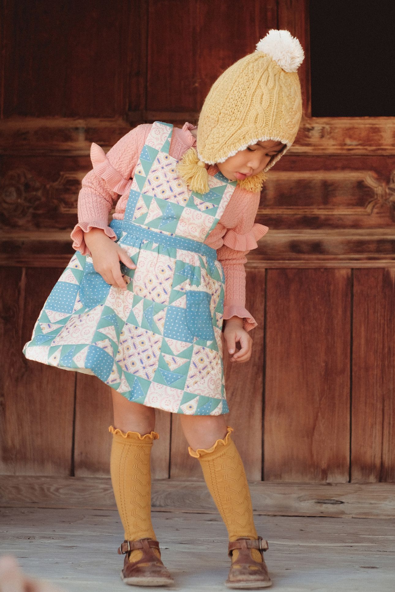 DRESS MIRA STONE BLUE PATCHWORK 4