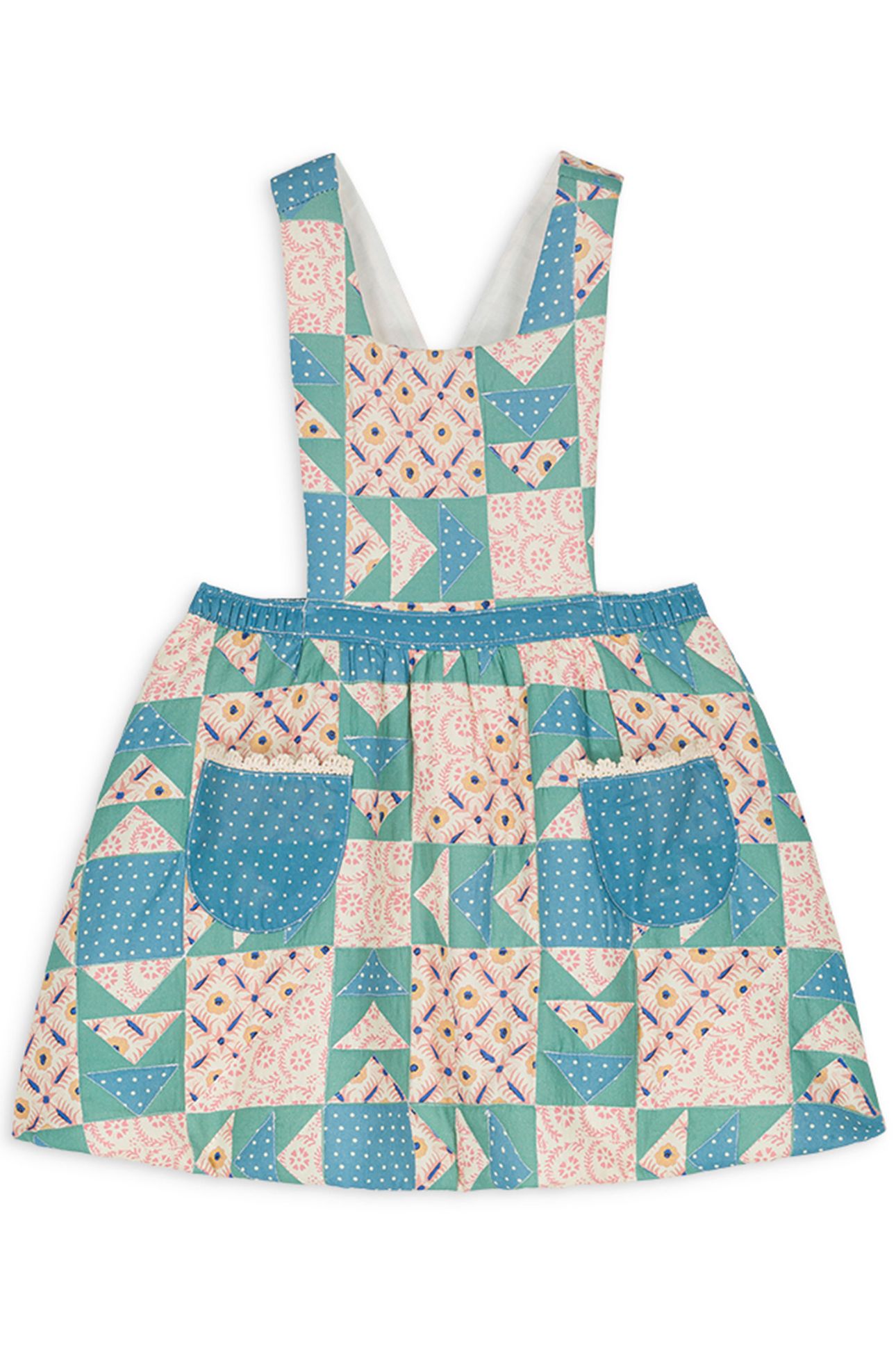 DRESS MIRA STONE BLUE PATCHWORK 3