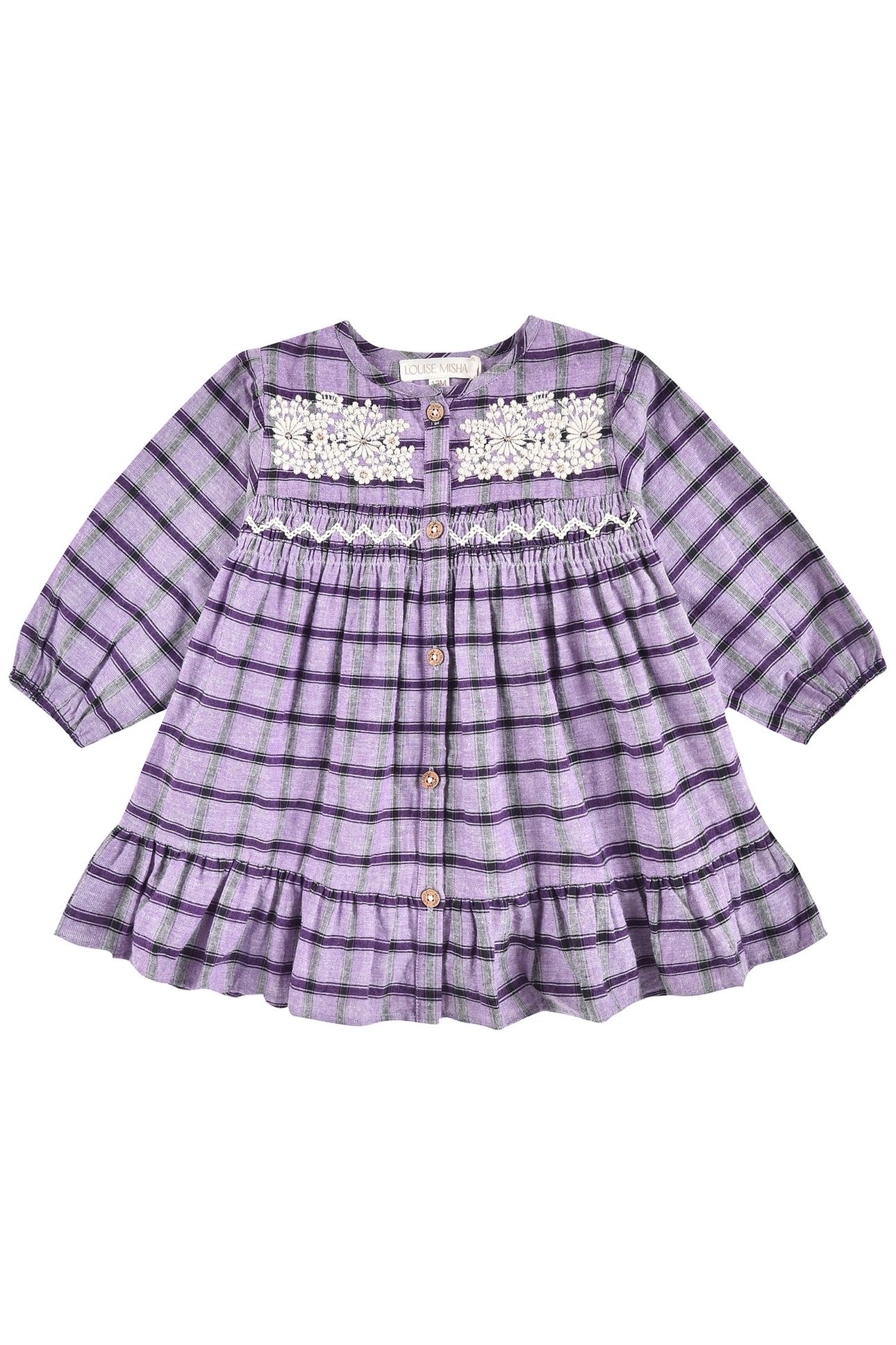 DRESS MASSILIA PURPLE CHECKS 1