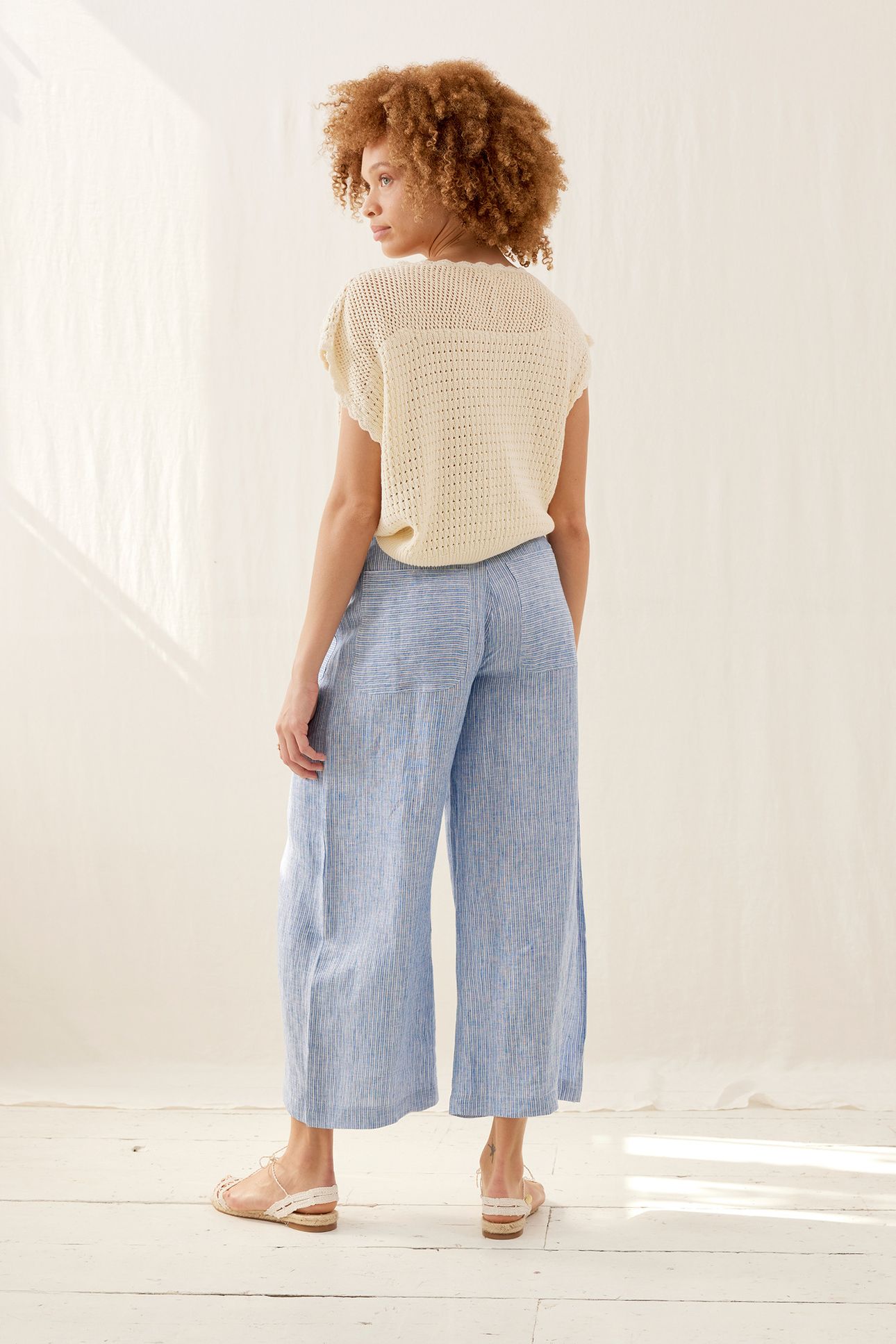 PANTS VIRGILIA WHITE - BLUE STRIPES 2