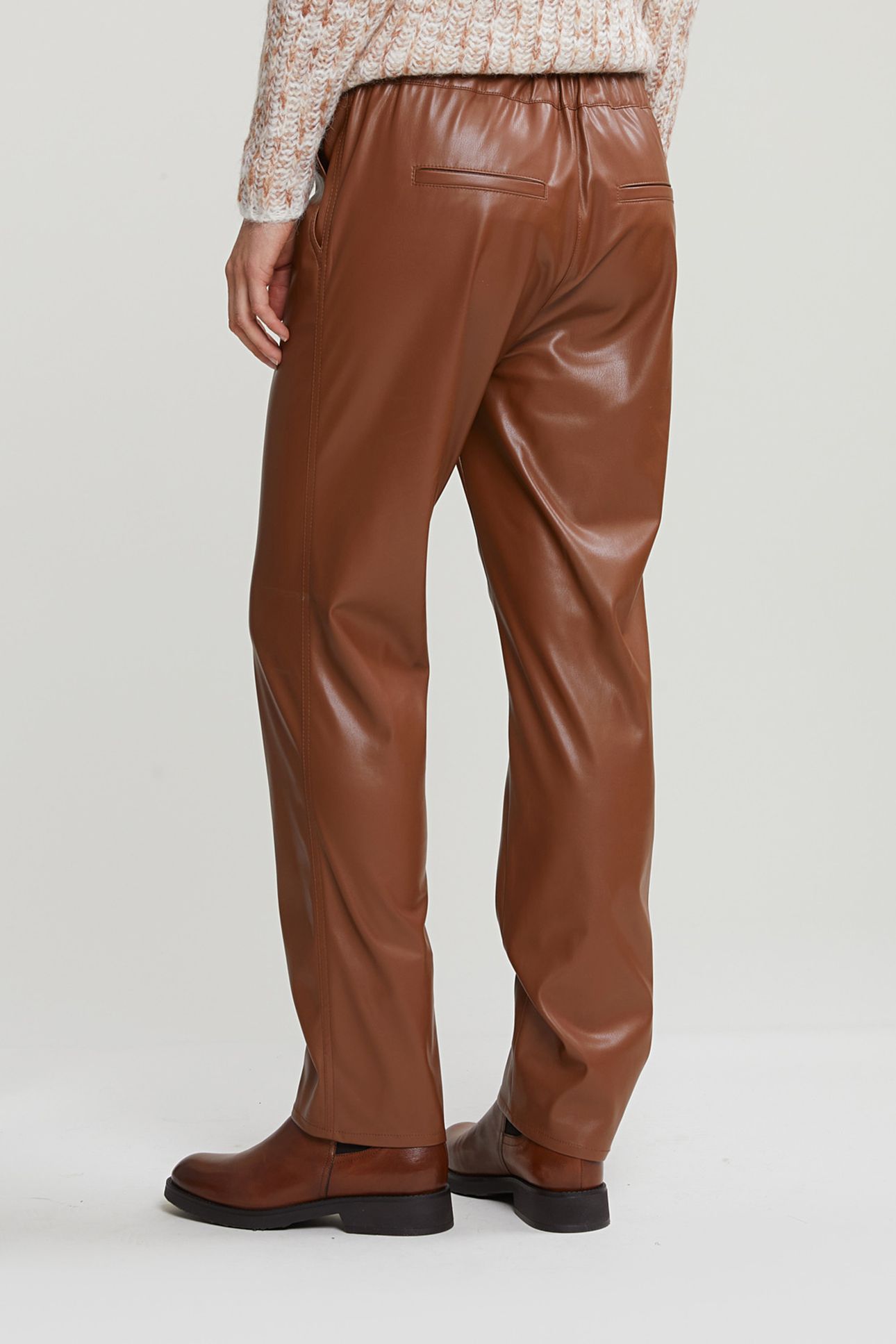 BROWN VEGAN LEATHER PANTS 2