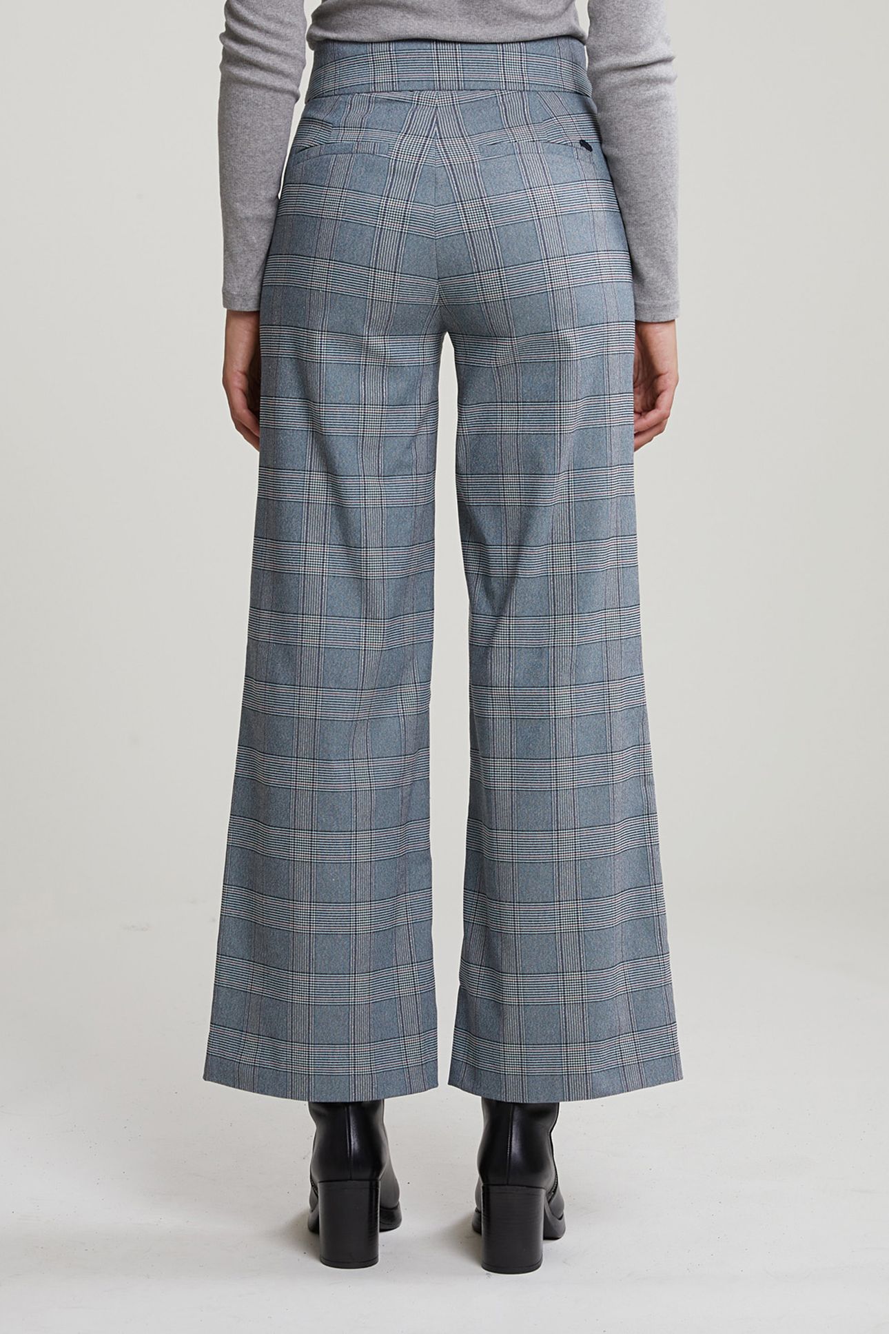 GREY/PINK CLASSIC CHECKED PANTS 2