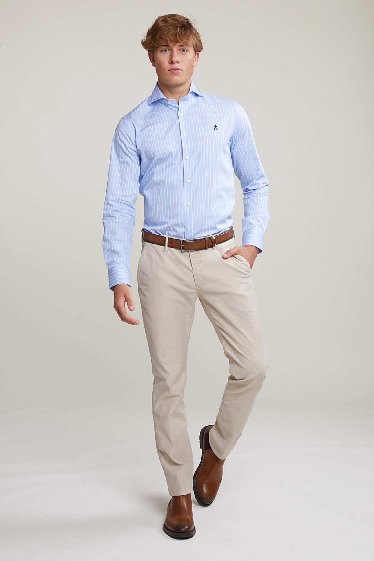 CUSTOM FIT STRIPED SHIRT BLUE/WHITE 3
