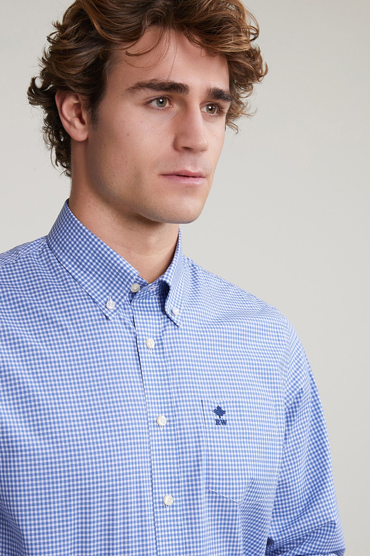 REGULAR FIT CHECKED SHIRT BLUE/WHITE 4