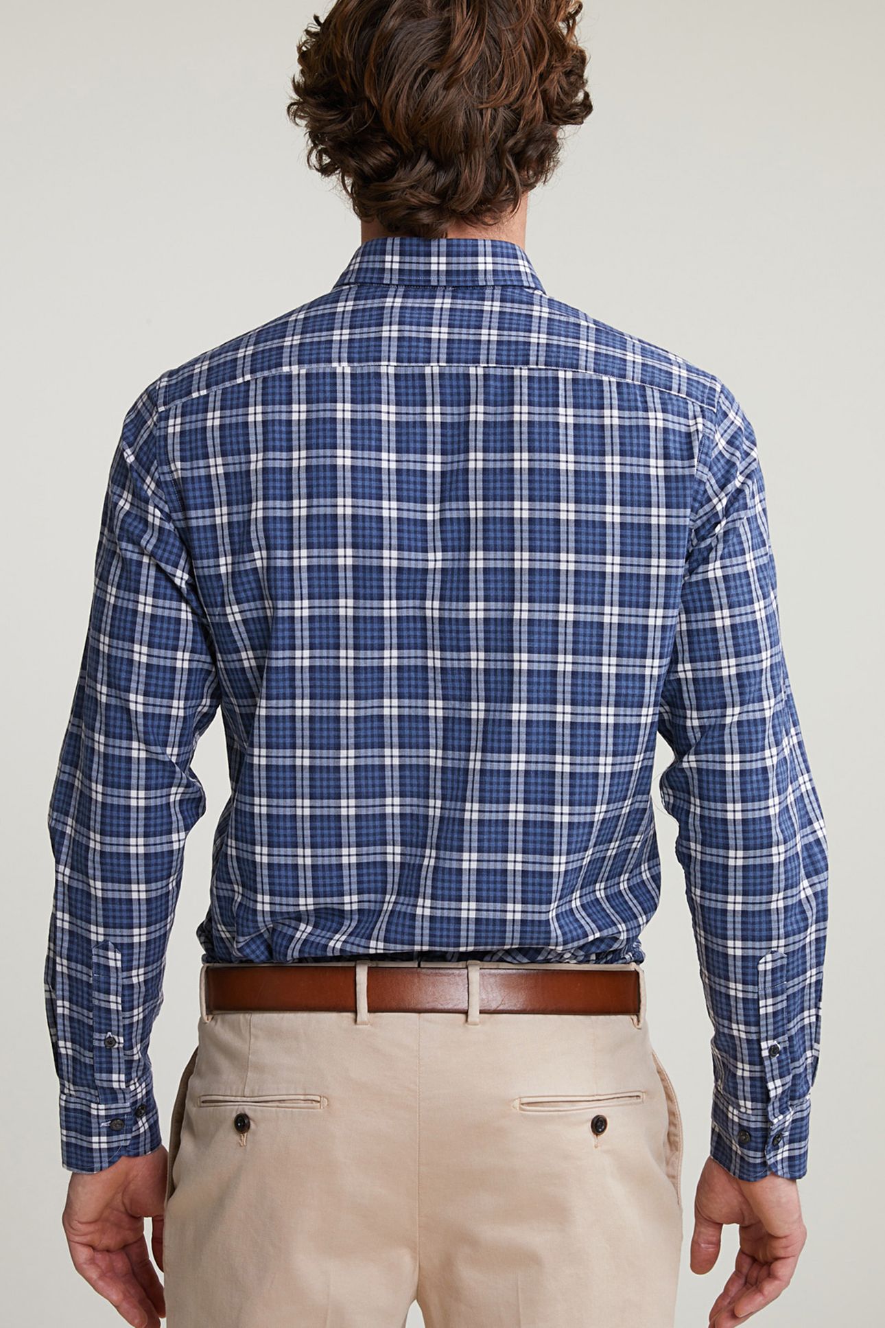 CUSTOM FIT CHECKED SHIRT BLUE/WHITE 2