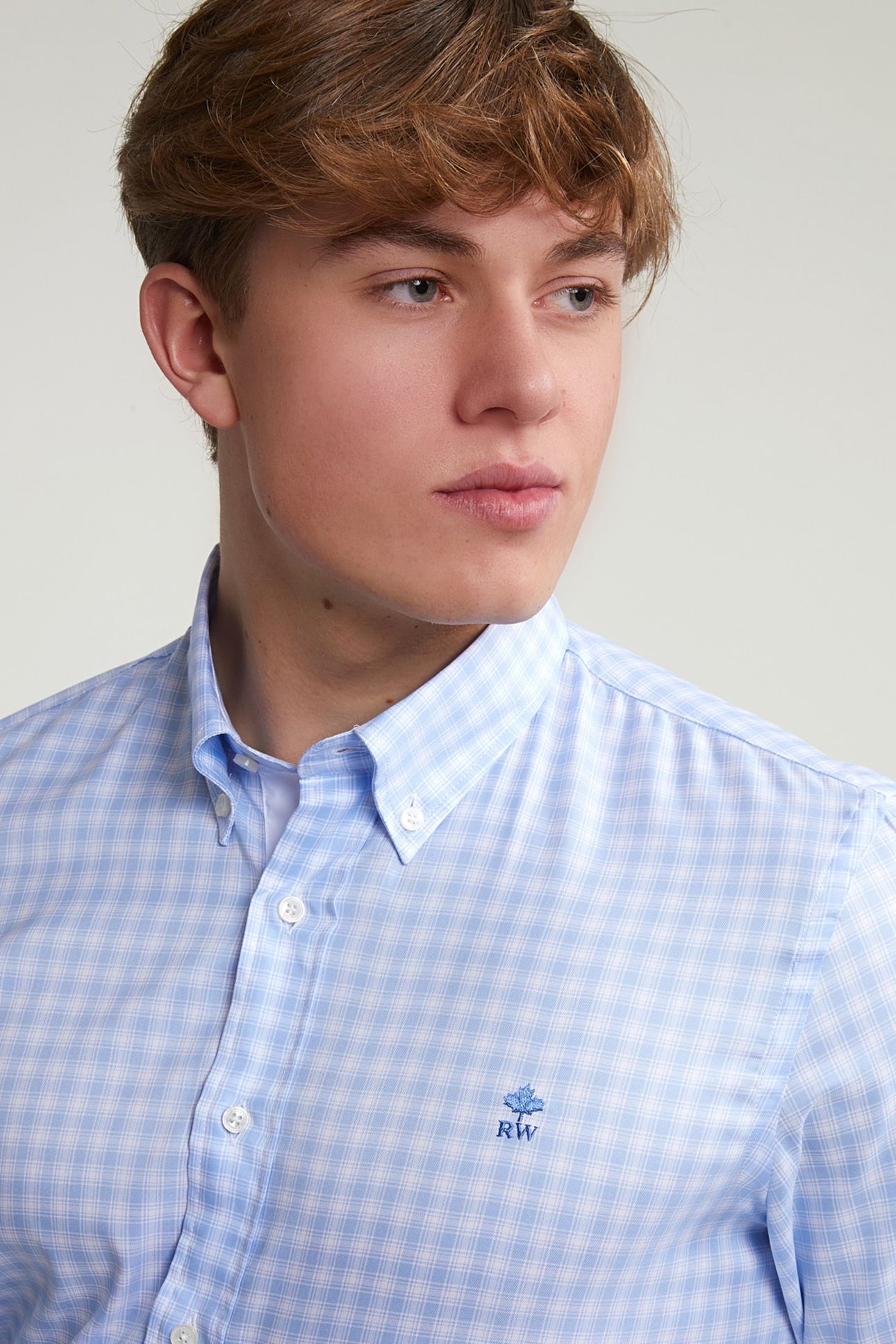 CUSTOM FIT CHECKED SHIRT BLUE/WHITE 4