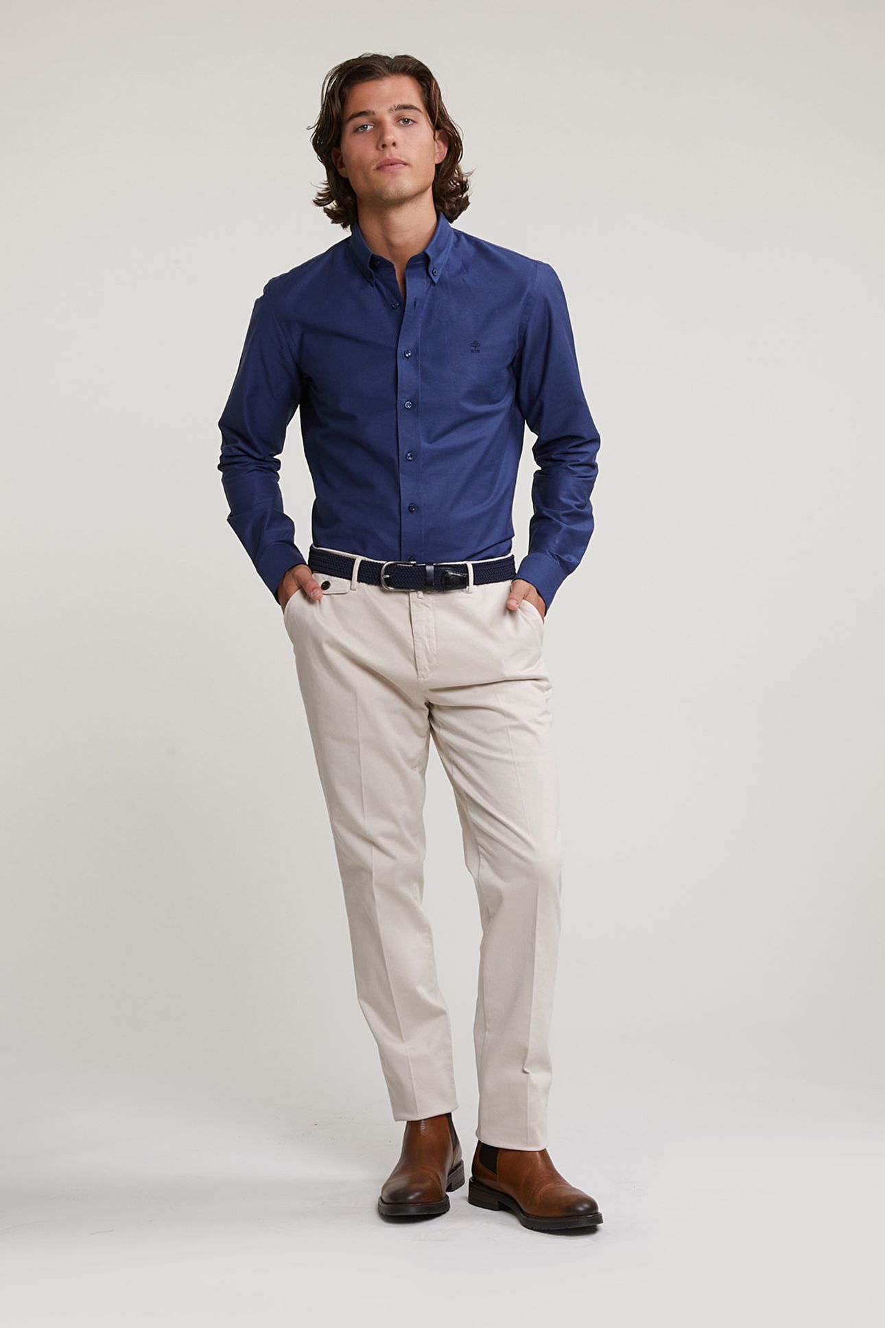 SLIM FIT UNI COTTON SHIRT BLUE 3