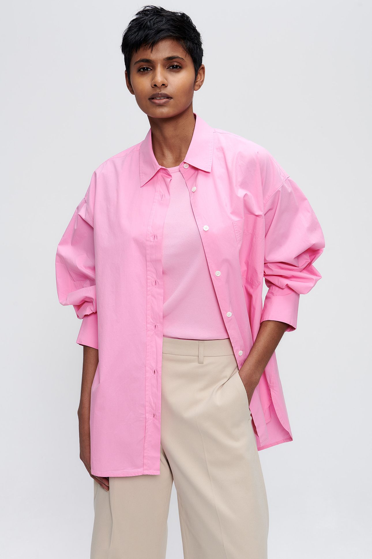 WIDE ORGANIC COTTON SHIRT PEONIA 1
