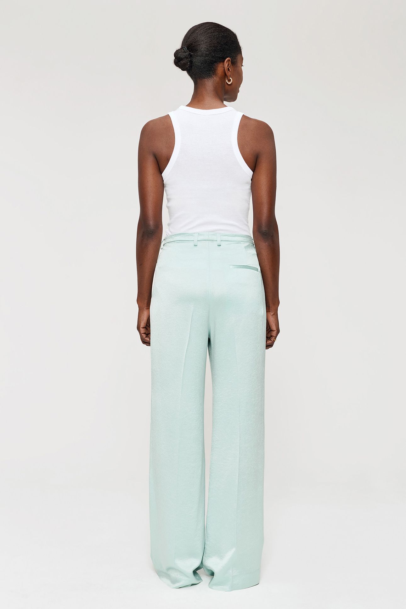 SATIN WIDE LEG PANTS ICE 2